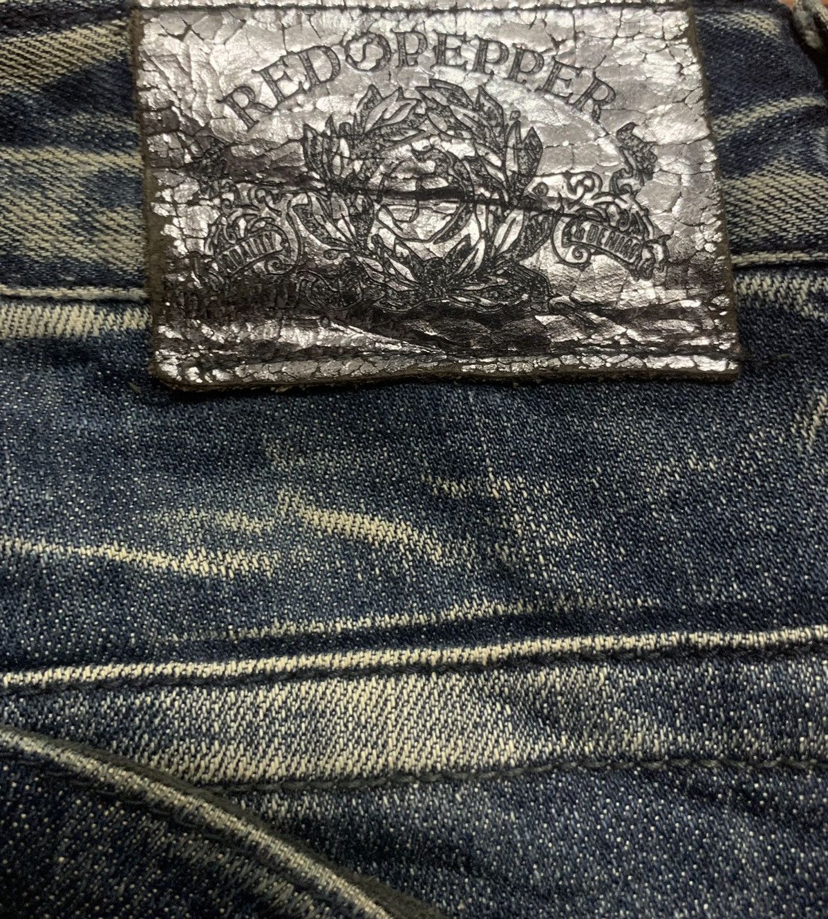 If Six Was Nine Red Pepper Embroidered Skull Jeans Size US 33 - 17 Thumbnail