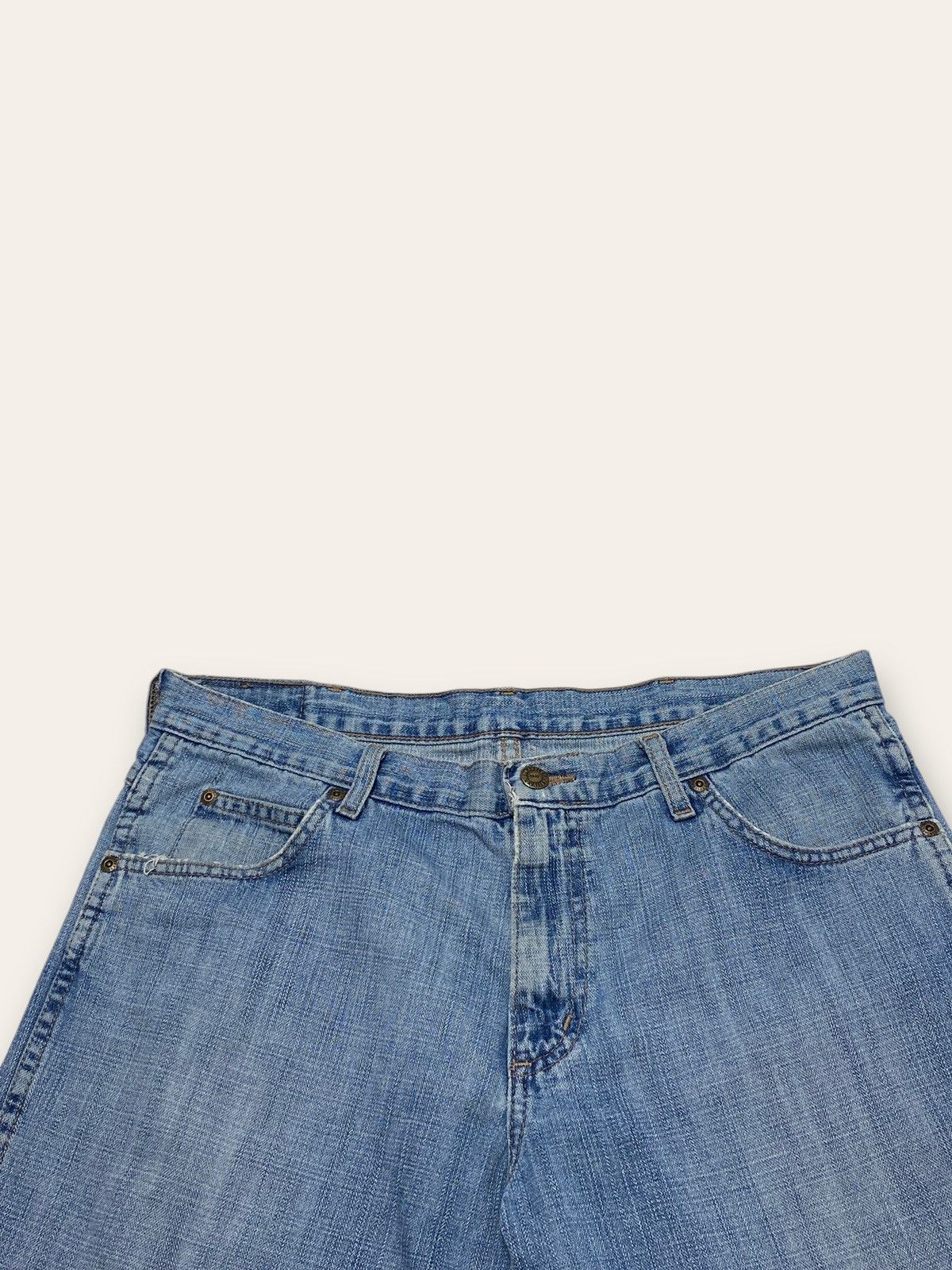 Jean Vintage WRANGLER Bootcut Light Blue Denim Jeans W35 L31 Size US 35 - 4 Thumbnail
