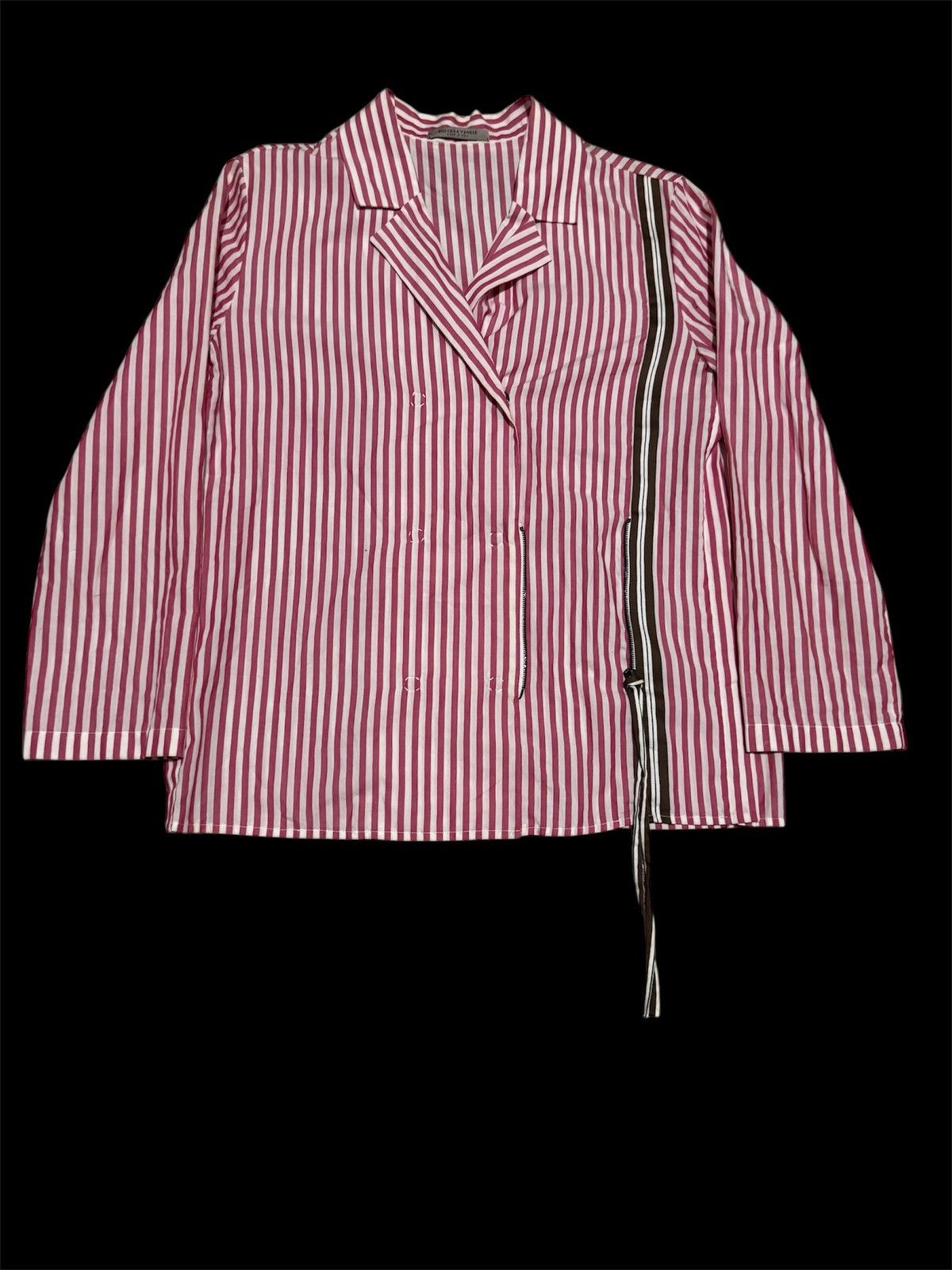 Bottega Veneta × Vintage Vtg Asymmetrical Zipper Bottega Veneta Snap On L/S Shirt Jkt Size S / US 4 / IT 40 - 3 Thumbnail