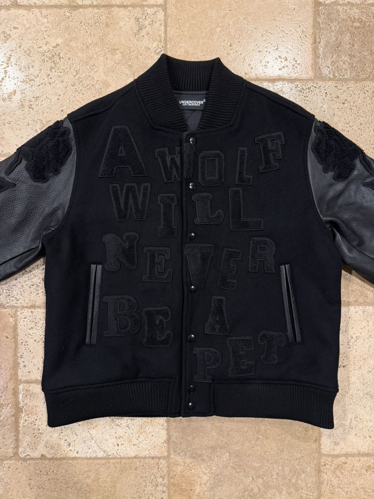 Undercover Undercover Black A Wolf Will Never Be A Pet Varsity Jacket Size US M / EU 48-50 / 2 - 6 Thumbnail
