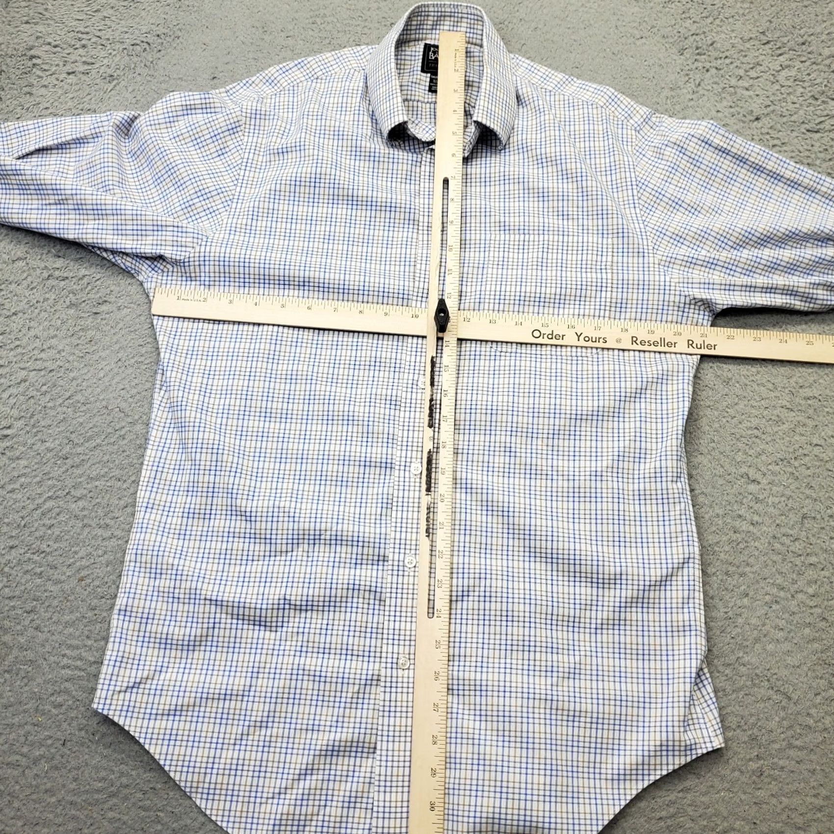 Jos. A. Bank Jos. A. Bank Dress Shirt Men 15.5 Multi Check Tailored Fit Long Sleeve Button Up Size 42R - 3 Thumbnail