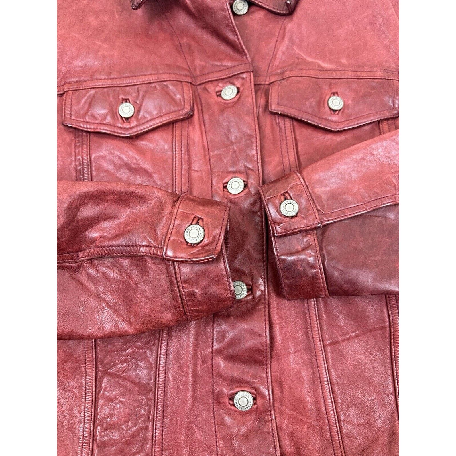 Gap × Vintage Vintage 1999 Gap Leather Jacket Size L / US 10 / IT 46 - 8 Thumbnail