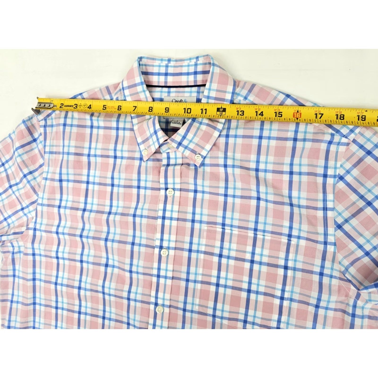 Croft & Barrow Croft & Barrow Easy Care Button Shirt Men L Pink / Blue Plaid EUC - Short Sleeve, Button-Front, Pocket, Cotton, Polyester, Classic Fit Size US L / EU 52-54 / 3 - 7 Thumbnail