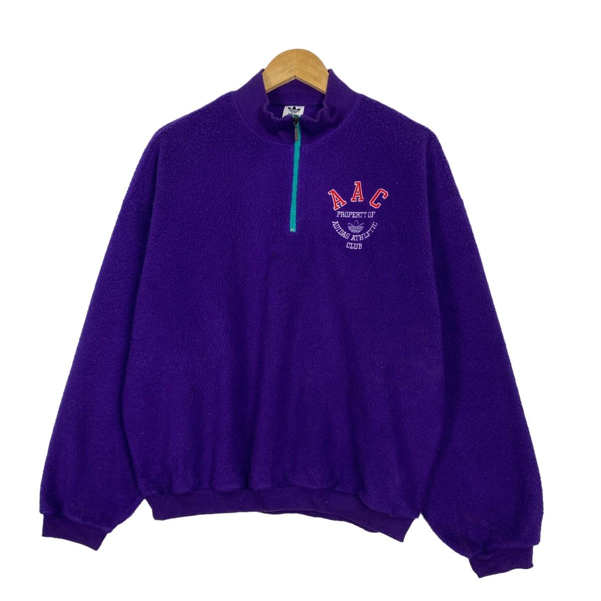Japanese Brand Vintage 80s Adidas half zipper fleece Size US L / EU 52-54 / 3 - 2 Thumbnail