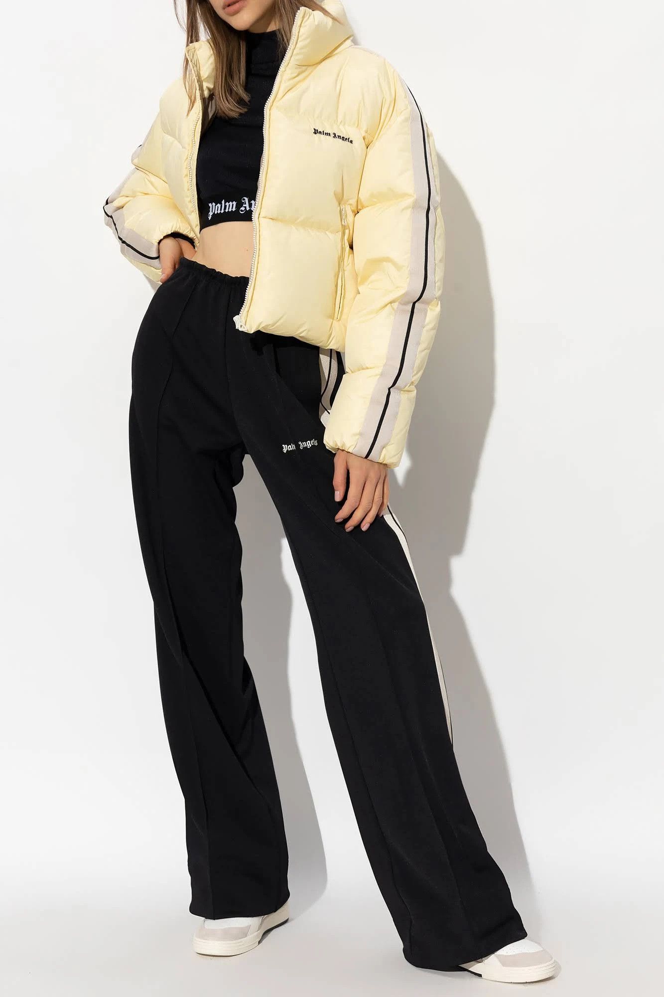 Palm Angels o1s22i1n0824 Cropped Puffer Jacket in Ivory Size S / US 4 / IT 40 - 3 Thumbnail