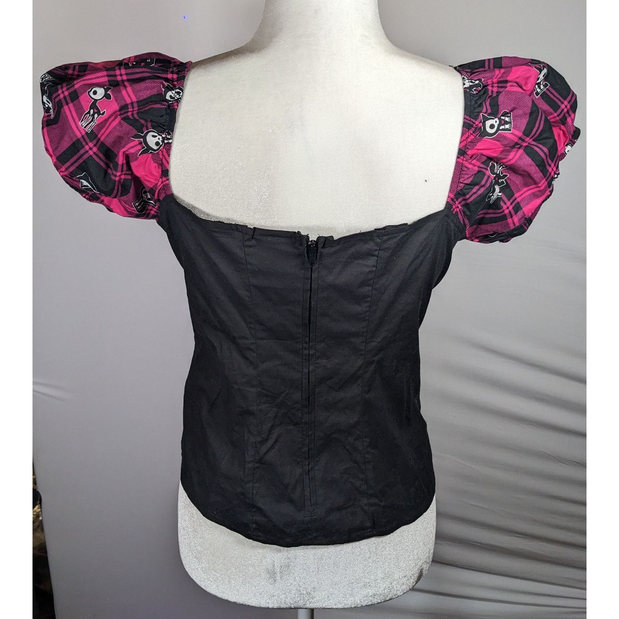 Other Skelanimals Gothic Laced Front Puff Sleeve Black And Magenta Size M / US 6-8 / IT 42-44 - 7 Thumbnail