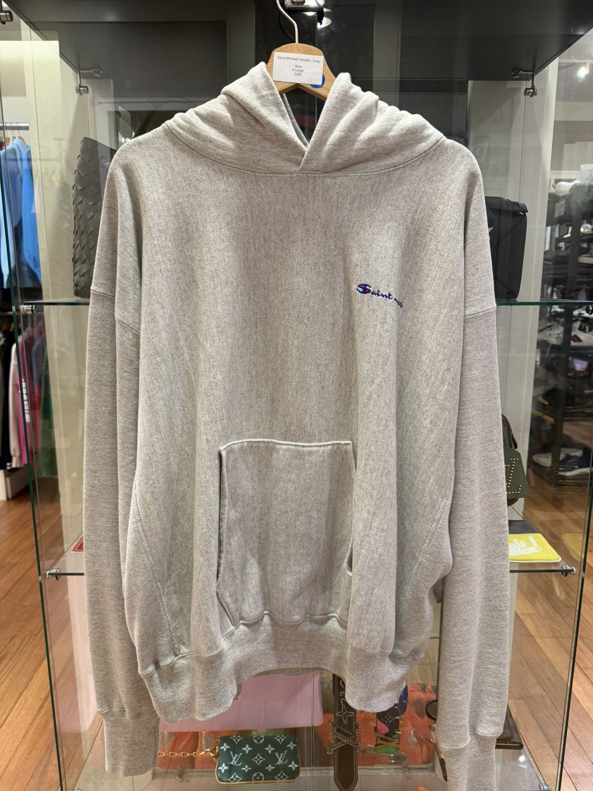 Saint Michael Saint Michaels Logo Hoodie - Grey Size US XL / EU 56 / 4 - 1 Thumbnail