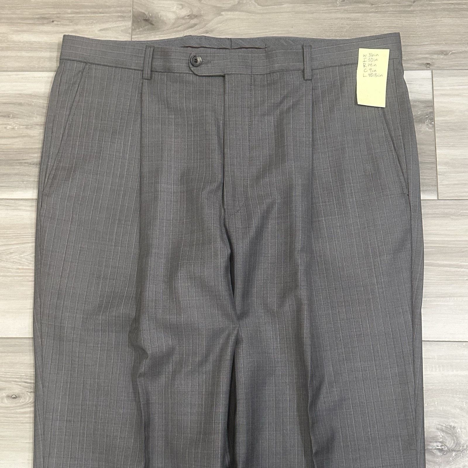 Hickey Freeman Hickey Freeman Mens 2 Piece Suit 42R Solid Grey Pleated Size 42R - 13 Thumbnail