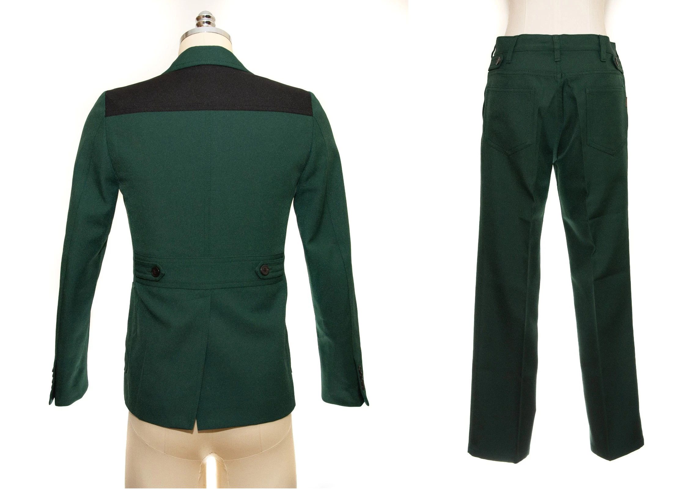 Prada Prada Tailored Suit Green & Black Size 46R - 2 Thumbnail