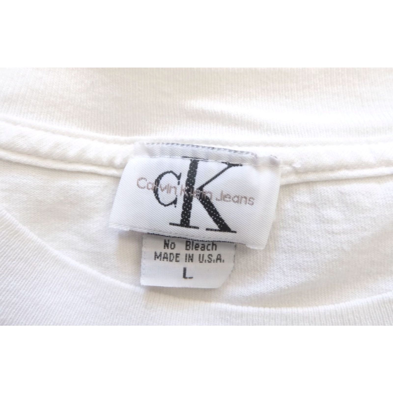 Calvin Klein CALVIN KLEIN JEANS USA MADE VTG 90s RETRO GRAPHIC DISTRESSED WHITE T SHIRT SZ L Mens Shirt Size US L / EU 52-54 / 3 - 6 Thumbnail