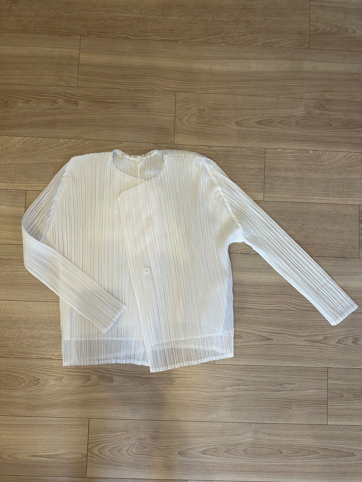 Pleats Please Issey Miyake Size4/PRELUDE Cardigan/WHITE Size L / US 10 / IT 46 - 6 Thumbnail