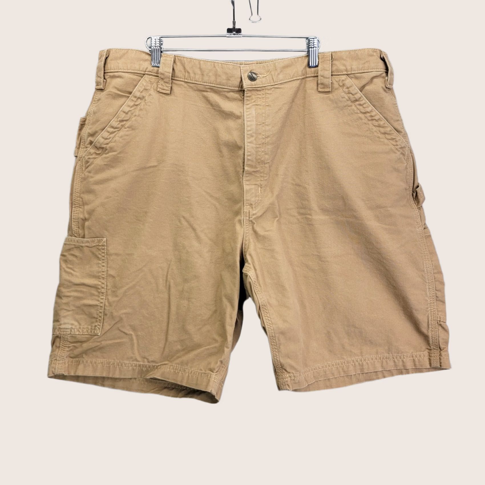 Carhartt Carhartt Shorts Mens 42 Dark Khaki Size B147 DKH Canvas Carpenter Work Size US 42 / EU 58 - 1 Thumbnail