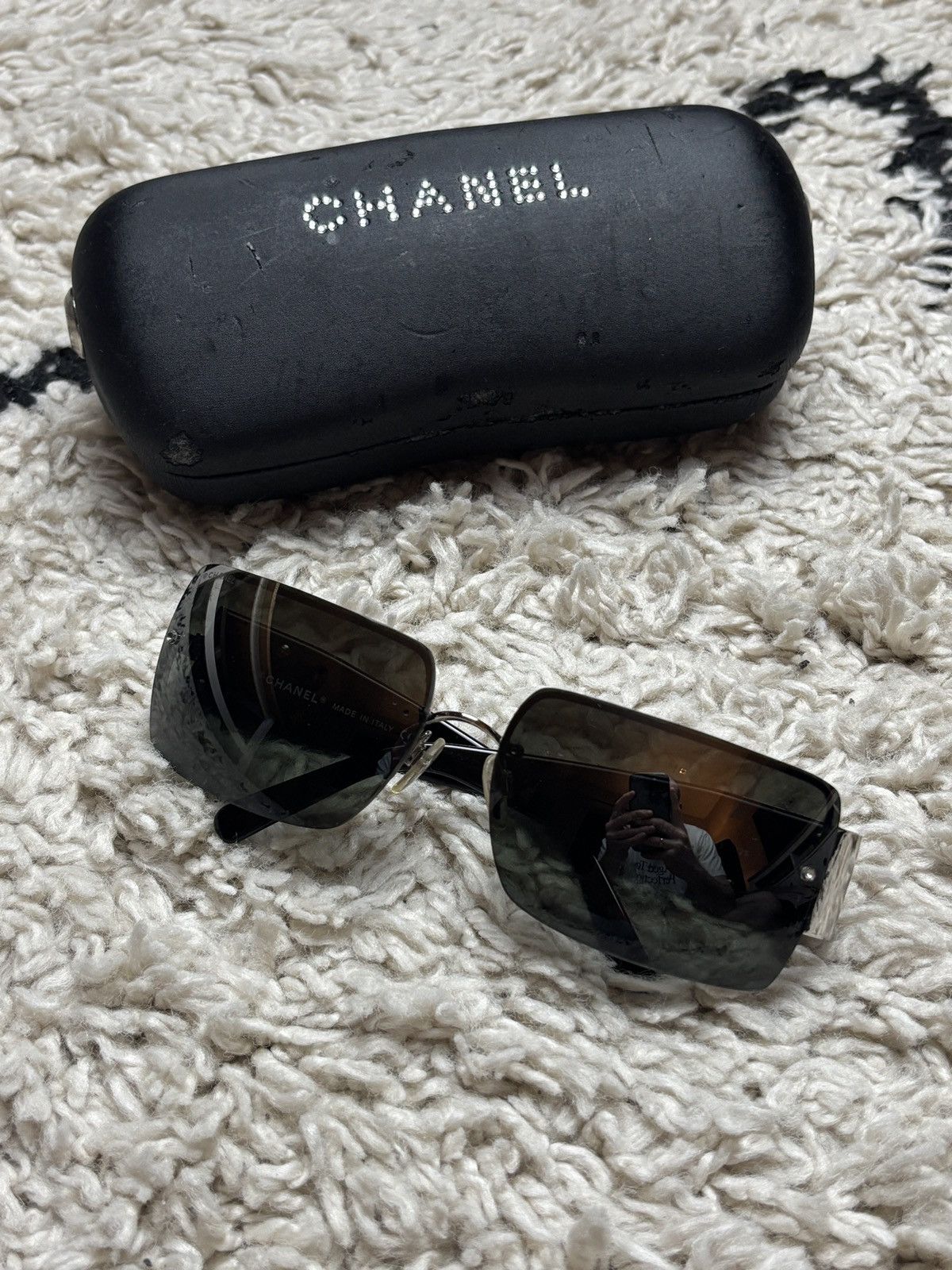 Chanel Chanel Vintage Y2K Rimless Swarovski Rhinestone Sunglasses Size ONE SIZE - 2 Thumbnail