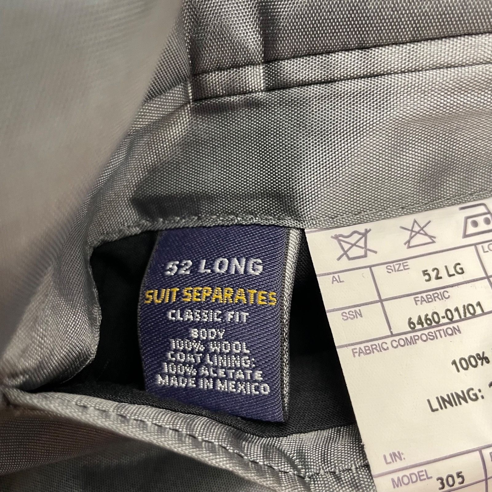 Stafford Stafford Men's Satin Lapel 1-Button Classic Fit Tuxedo Suit Size 52L - 7 Thumbnail