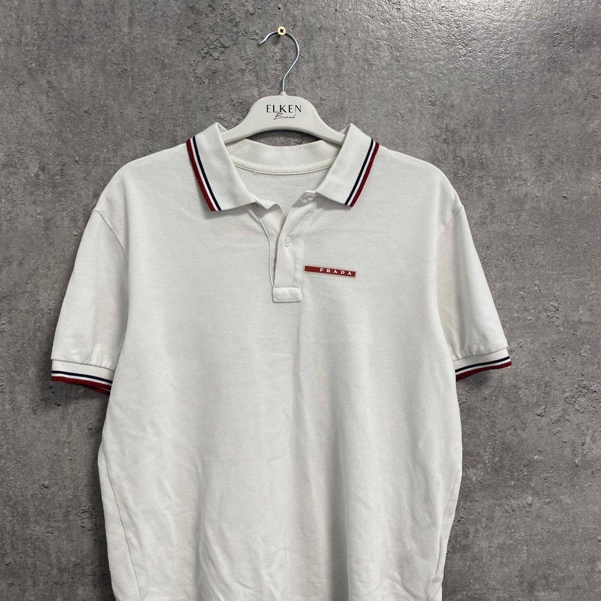Prada Prada polo shirt men white red tab Size US M / EU 48-50 / 2 - 2 Thumbnail