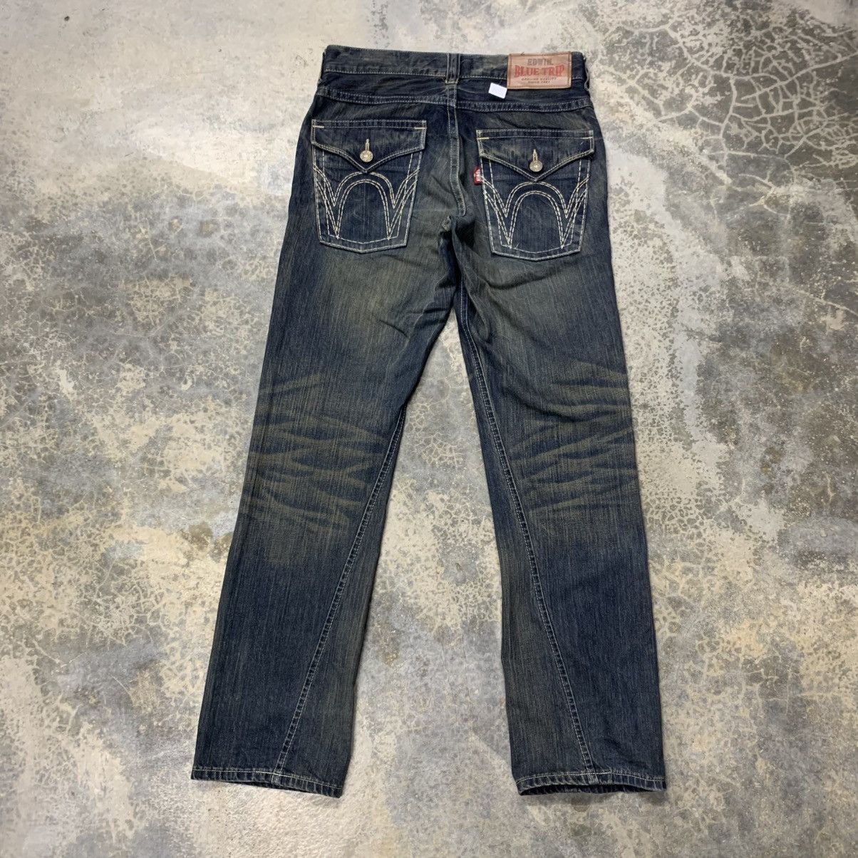 Edwin × If Six Was Nine × Japanese Brand Vintage Edwin Blue Trip Clawmark Twisted Leg Jean Size US 33 - 2 Thumbnail