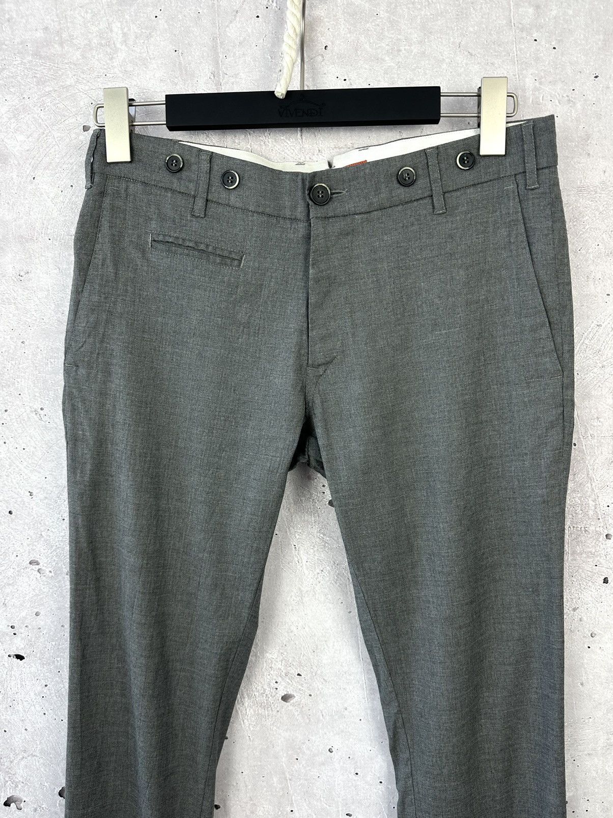 Barena Venezia Barena Venezia Grey Wool Made in Italy Buttons Chino Pants Size 30" / US 8 / IT 44 - 2 Thumbnail