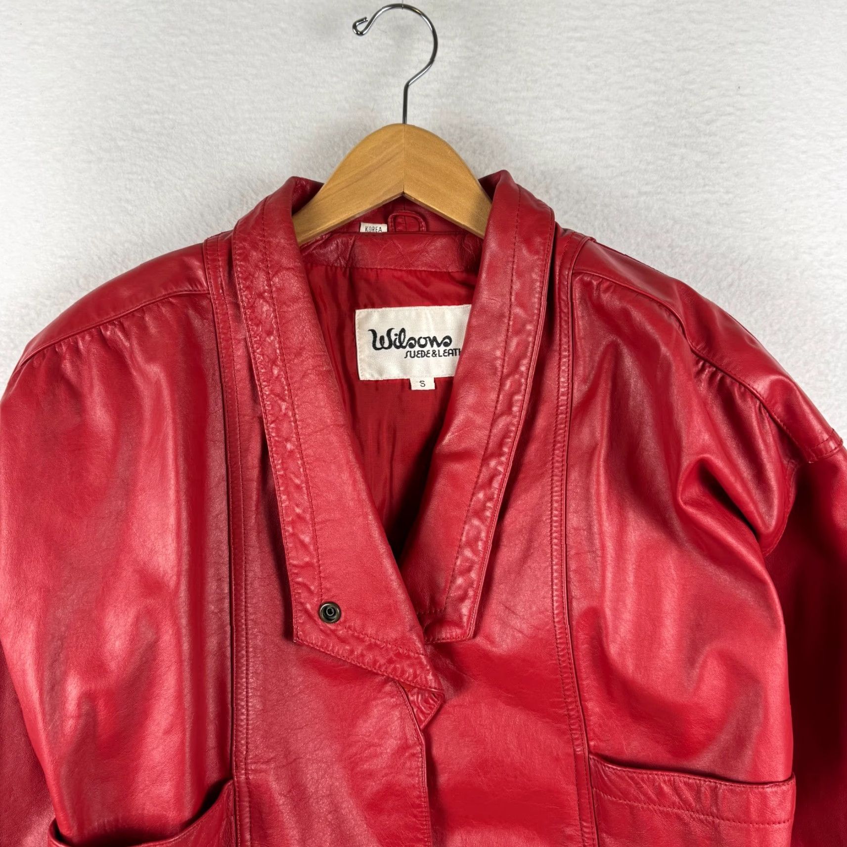 Vintage VINTAGE Wilsons Leather Motorcycle Jacket Womens Small Red Leather Moto 80s 90s Size S / US 4 / IT 40 - 5 Thumbnail