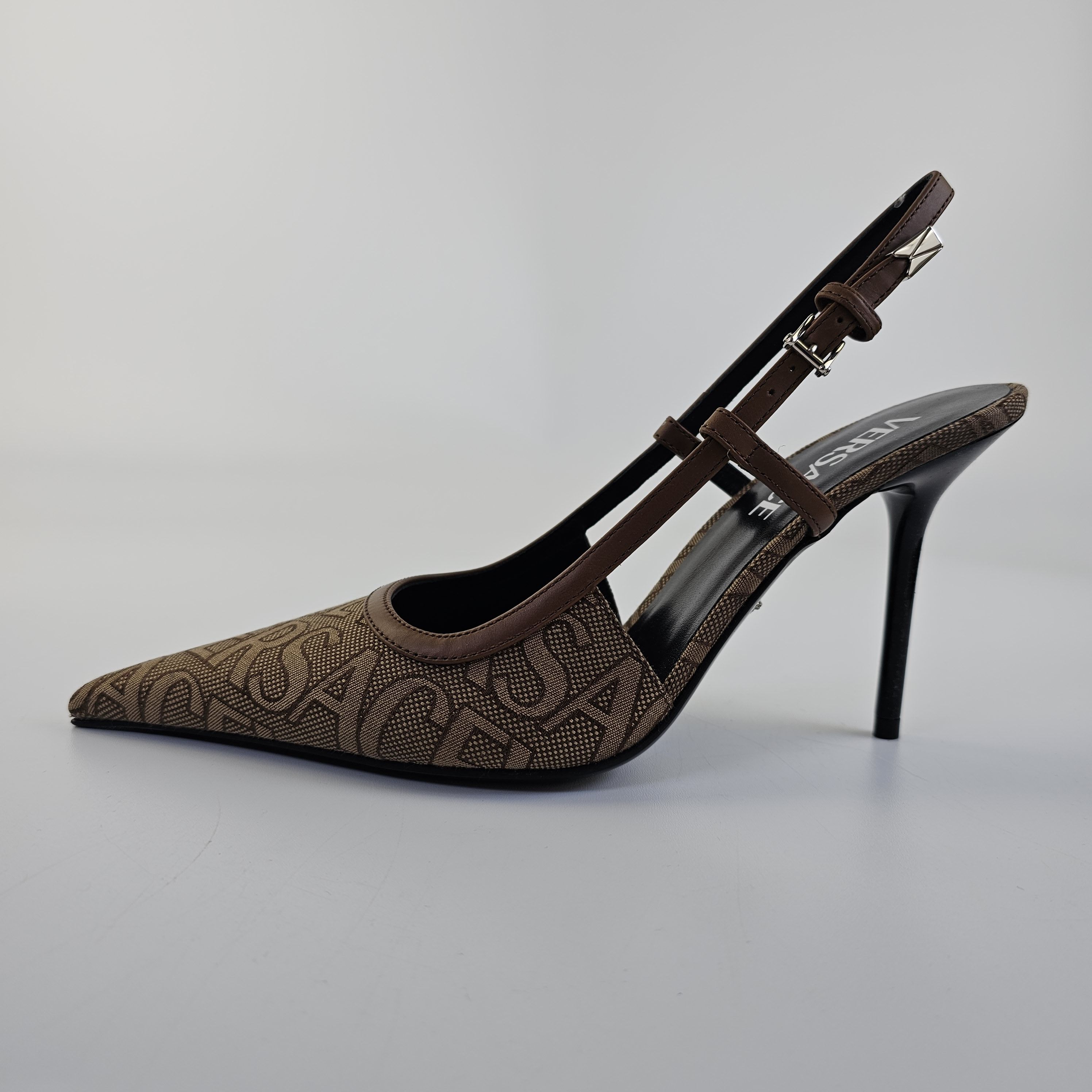 Versace Versace Greca 95mm Beige Slingback Pumps New Size US 5.5 / IT 35.5 - 4 Thumbnail