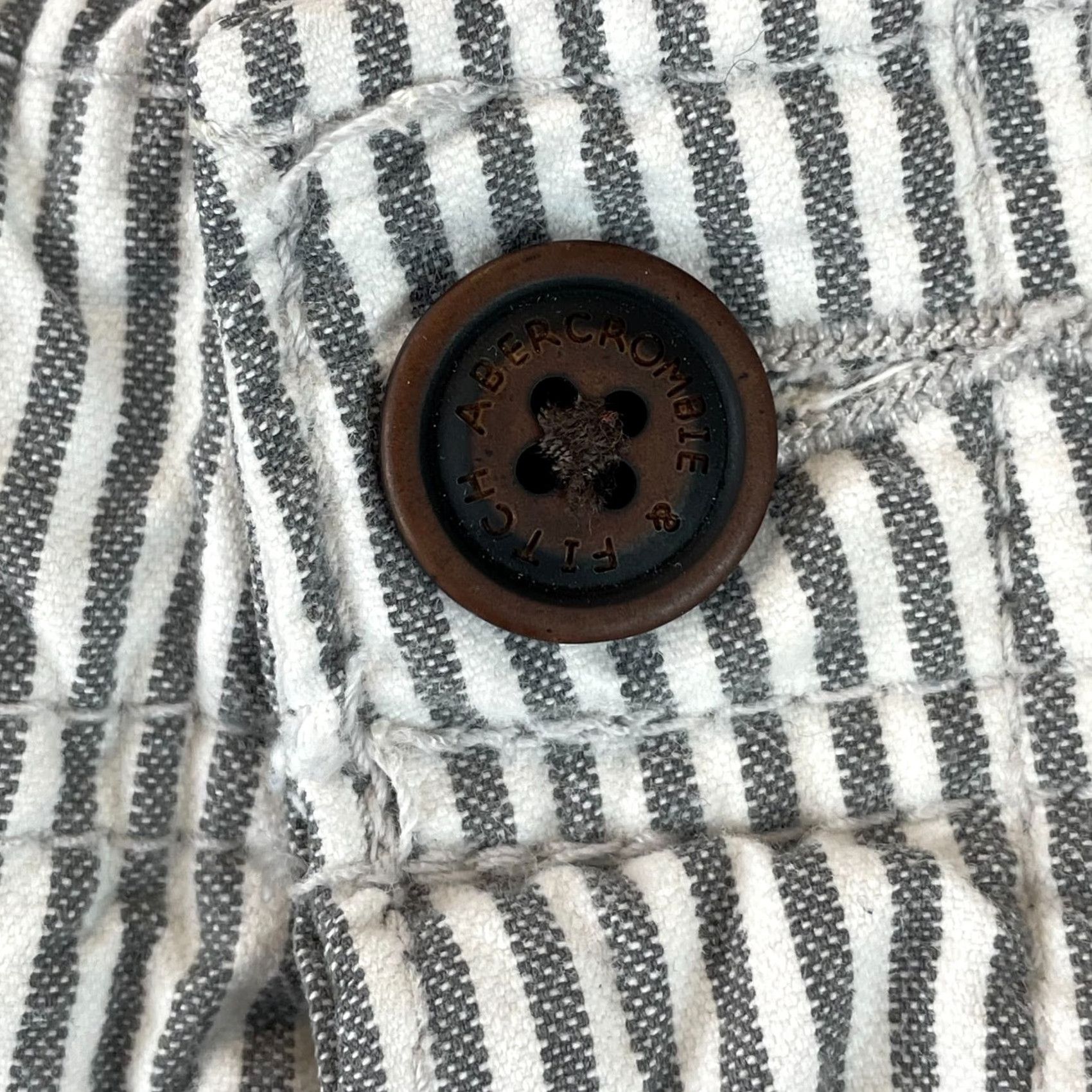 Abercrombie & Fitch Abercrombie & Fitch Shorts Mens 30 Gray Hickory Striped Button Fly Preppy 8" Size US 30 / EU 46 - 6 Thumbnail