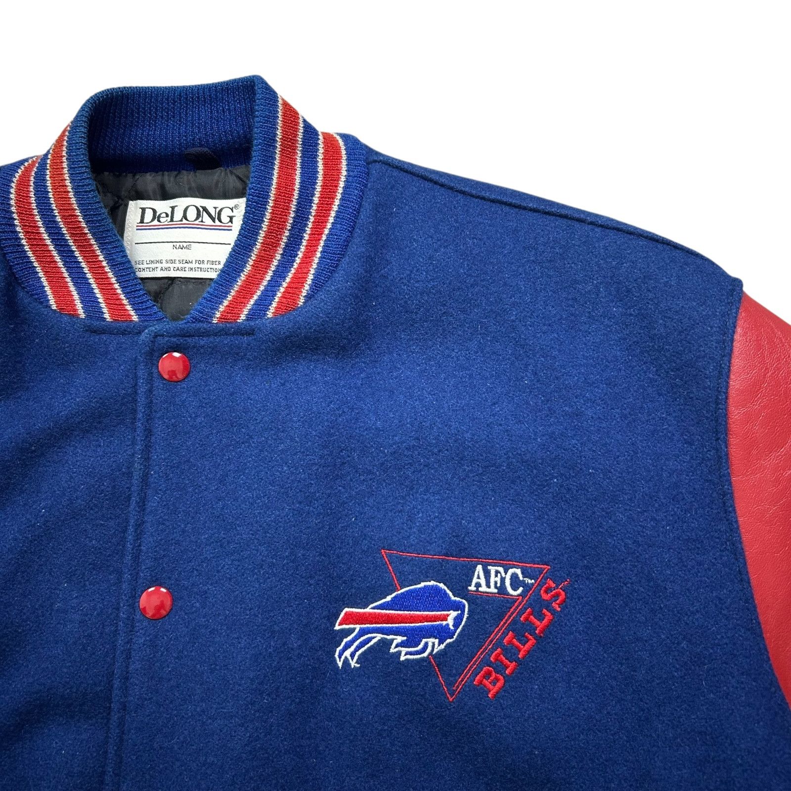 NFL VTG 90s NFL BUFFALO BILLS DELONG VARSITY JACKET EMBROIDERED Size US L / EU 52-54 / 3 - 4 Thumbnail