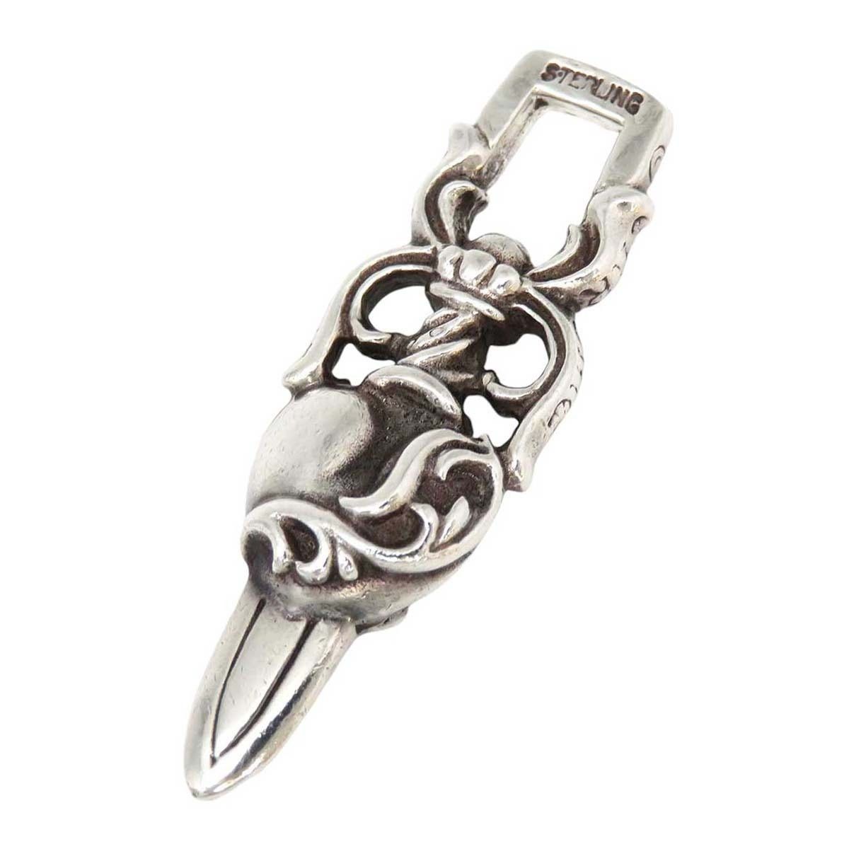 CHROME HEARTS Dagger Heart Charm Pendant Silver - Accessories