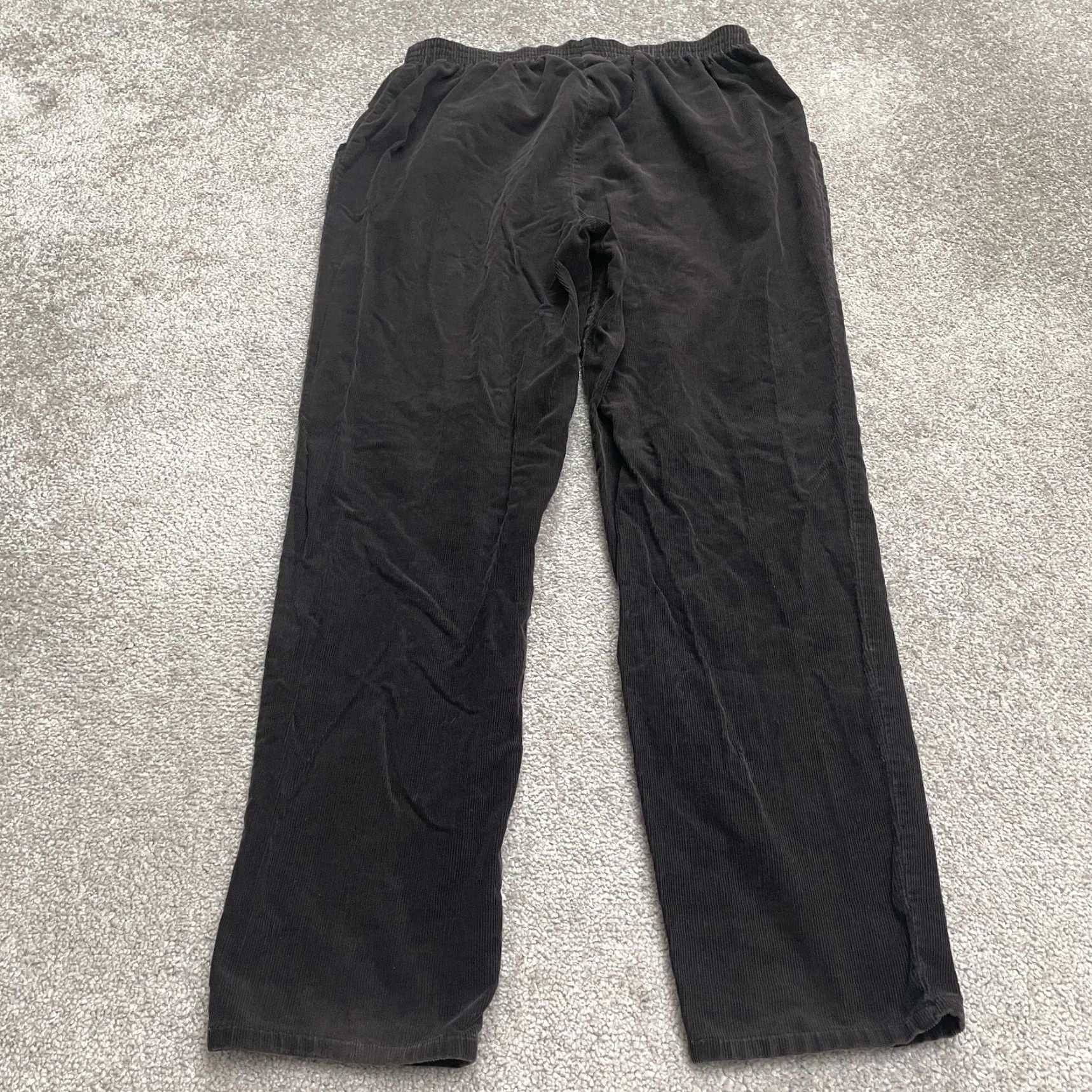 Coldwater Creek Cascade Blues Corduroy Pants Womens 12 Short Black Elastic Waist Pockets 29x27.5 Size 34" / US 12 / IT 48 - 2 Thumbnail