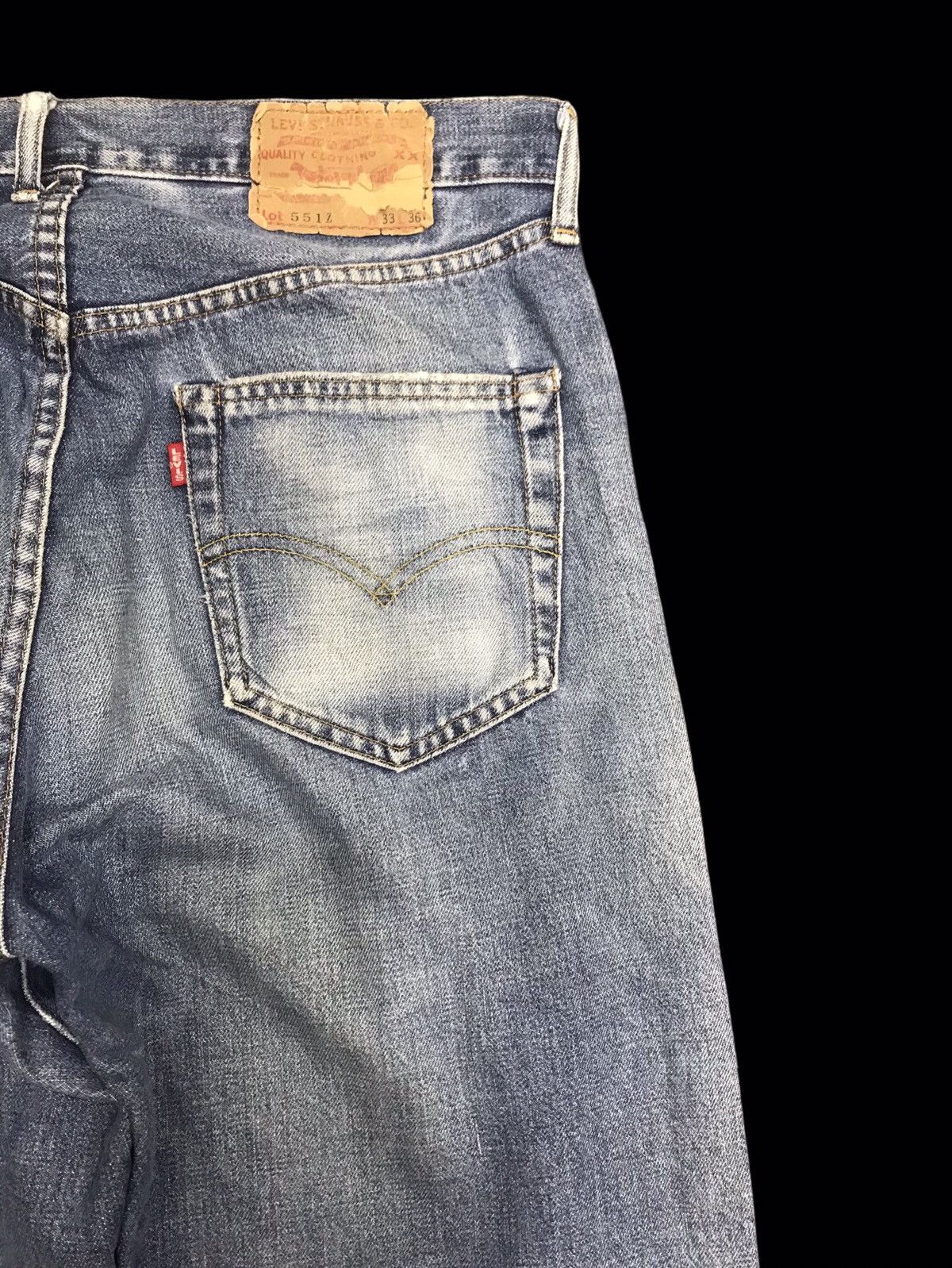 Levi's 💥THRASHED💥Vintage Levis 551ZXX BIG E LVC Thrshd Denim F182 Size US 33 - 12 Thumbnail