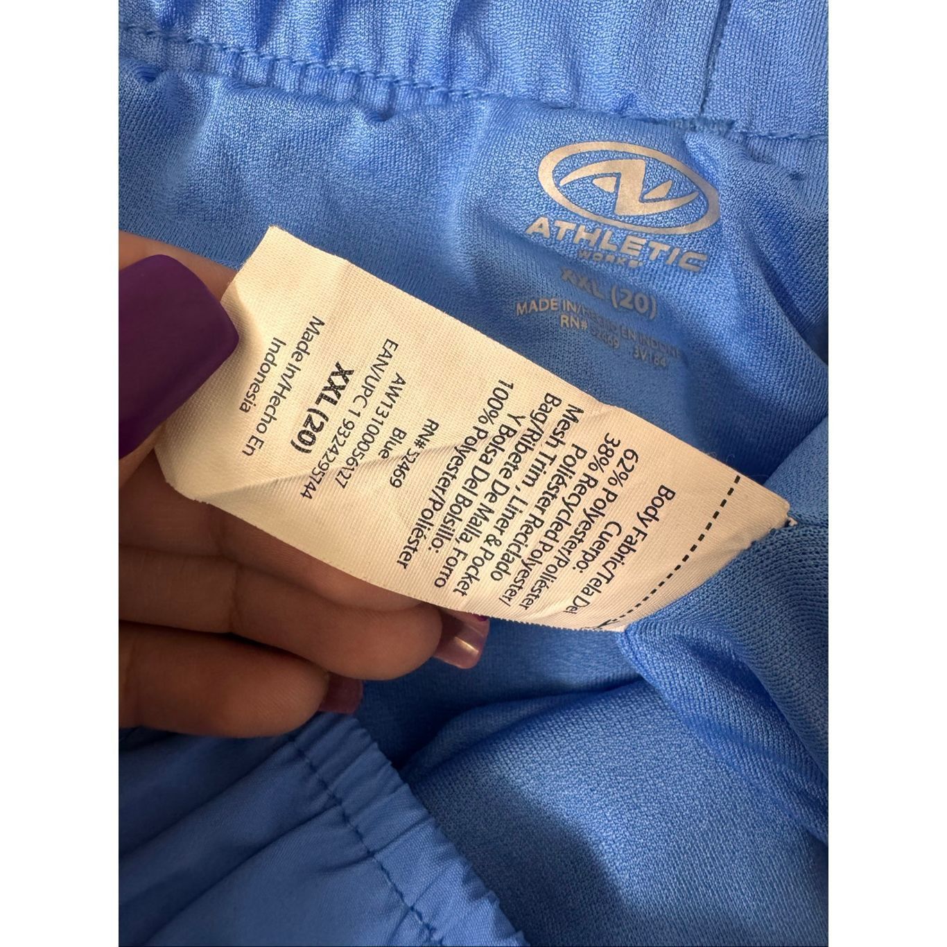 Athletic Works Athletic Works Blue Running Shorts Women’s XXL (20) — Lined Lightweight Activewear Size 34" / US 12 / IT 48 - 2 Thumbnail