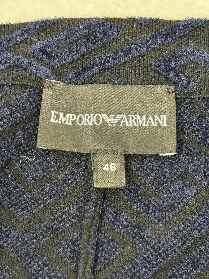 Emporio Armani SS2023 Emporio Armani Asymmetrical Navy Textured Jacket Size XS / US 0-2 / IT 36-38 - 9 Thumbnail