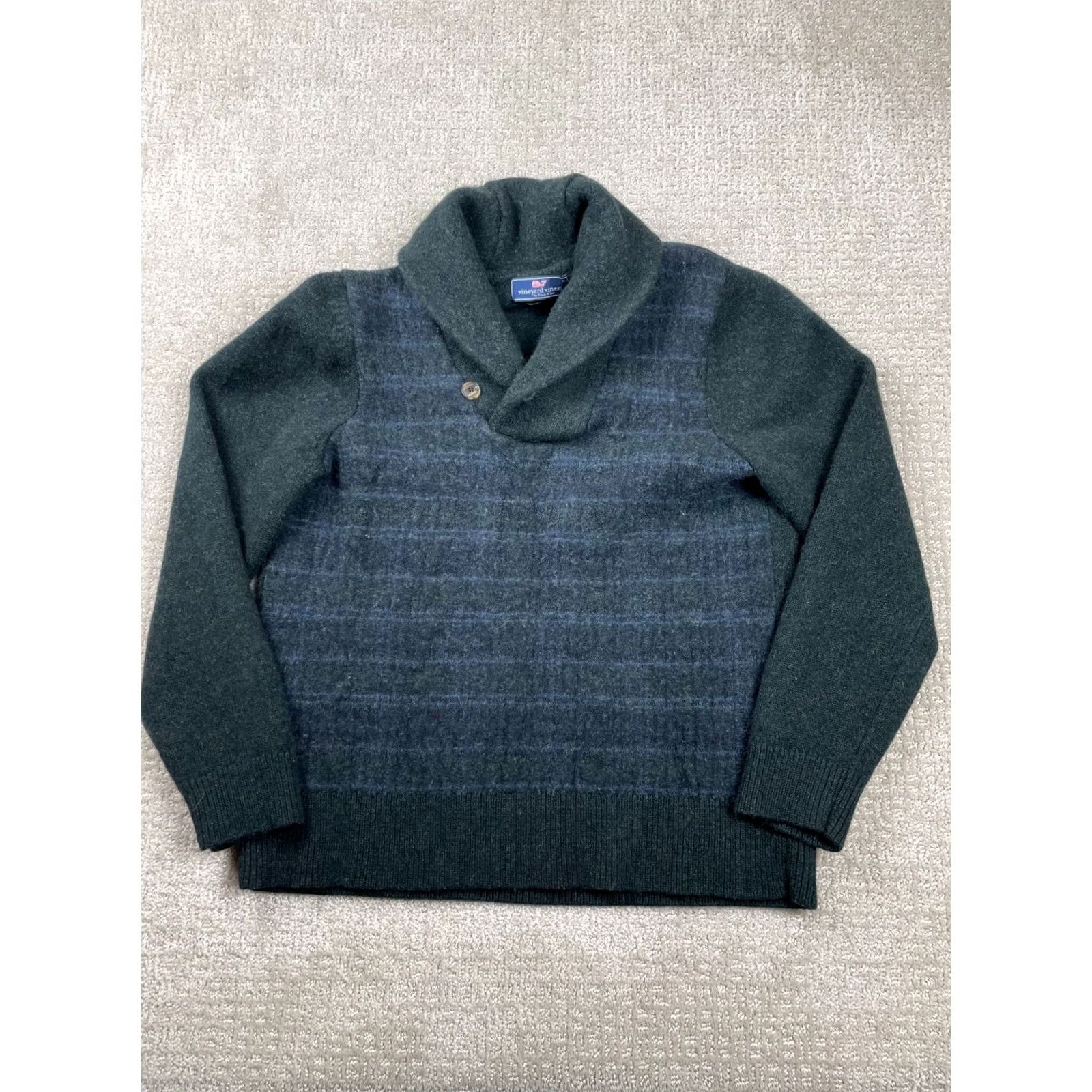 Vineyard Vines Vineyard Vines Sweater Men S Regular Long Sleeve Blue Wool Knit Pullover Shawl Collar Logo Shrunk? Size US S / EU 44-46 / 1 - 2 Thumbnail