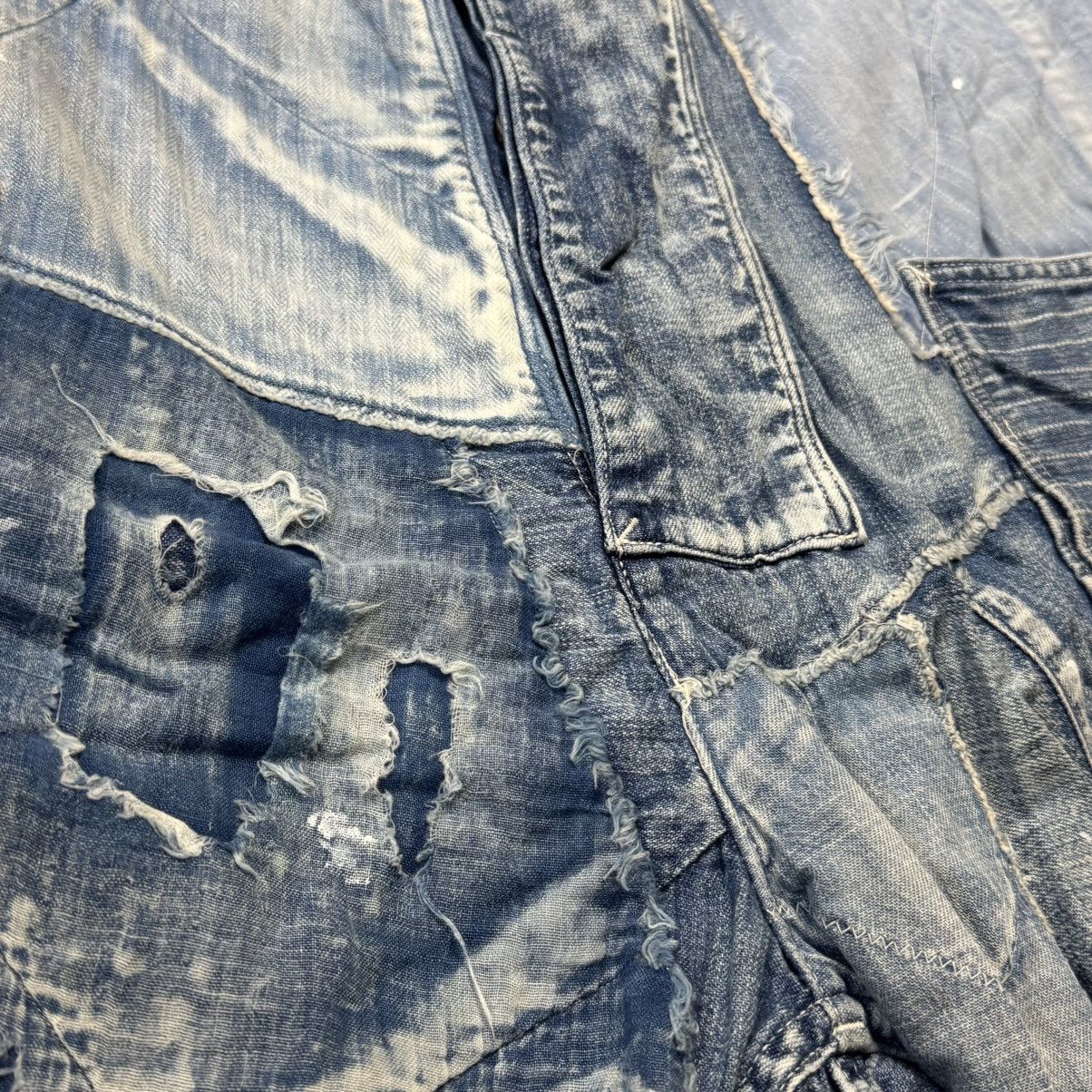 Kapital Kountry Kapital Kountry Boro Crazy Patch Denim Shorts Size US 34 / EU 50 - 4 Thumbnail