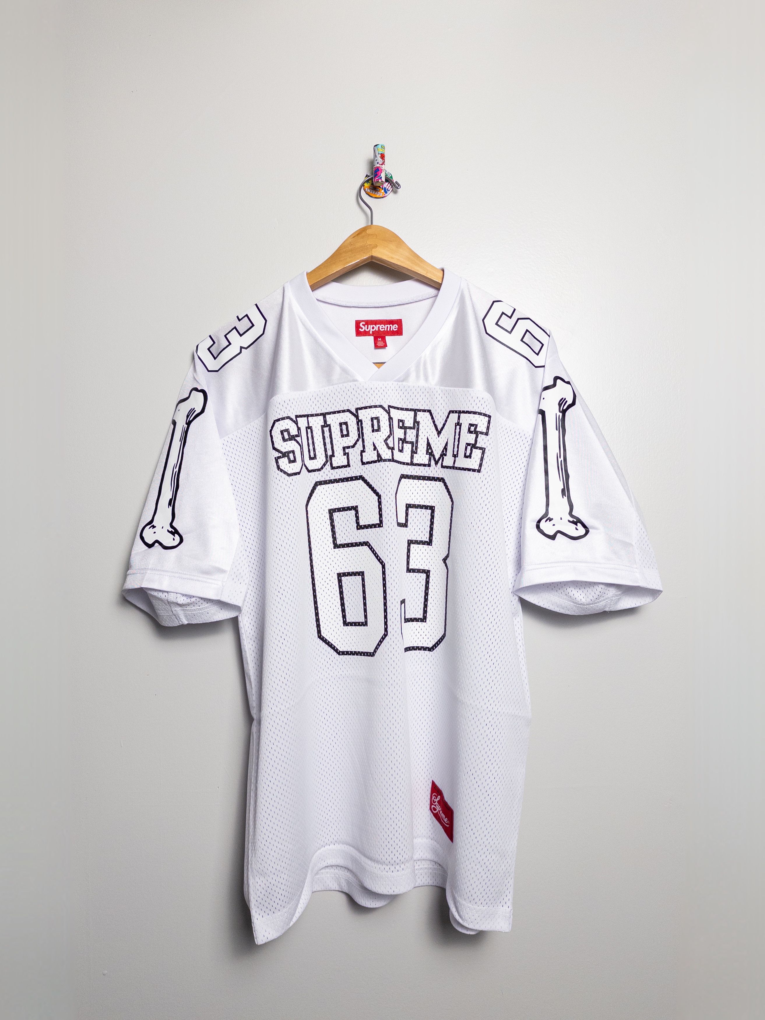 Supreme Supreme Bones Football Jersey White | Grailed