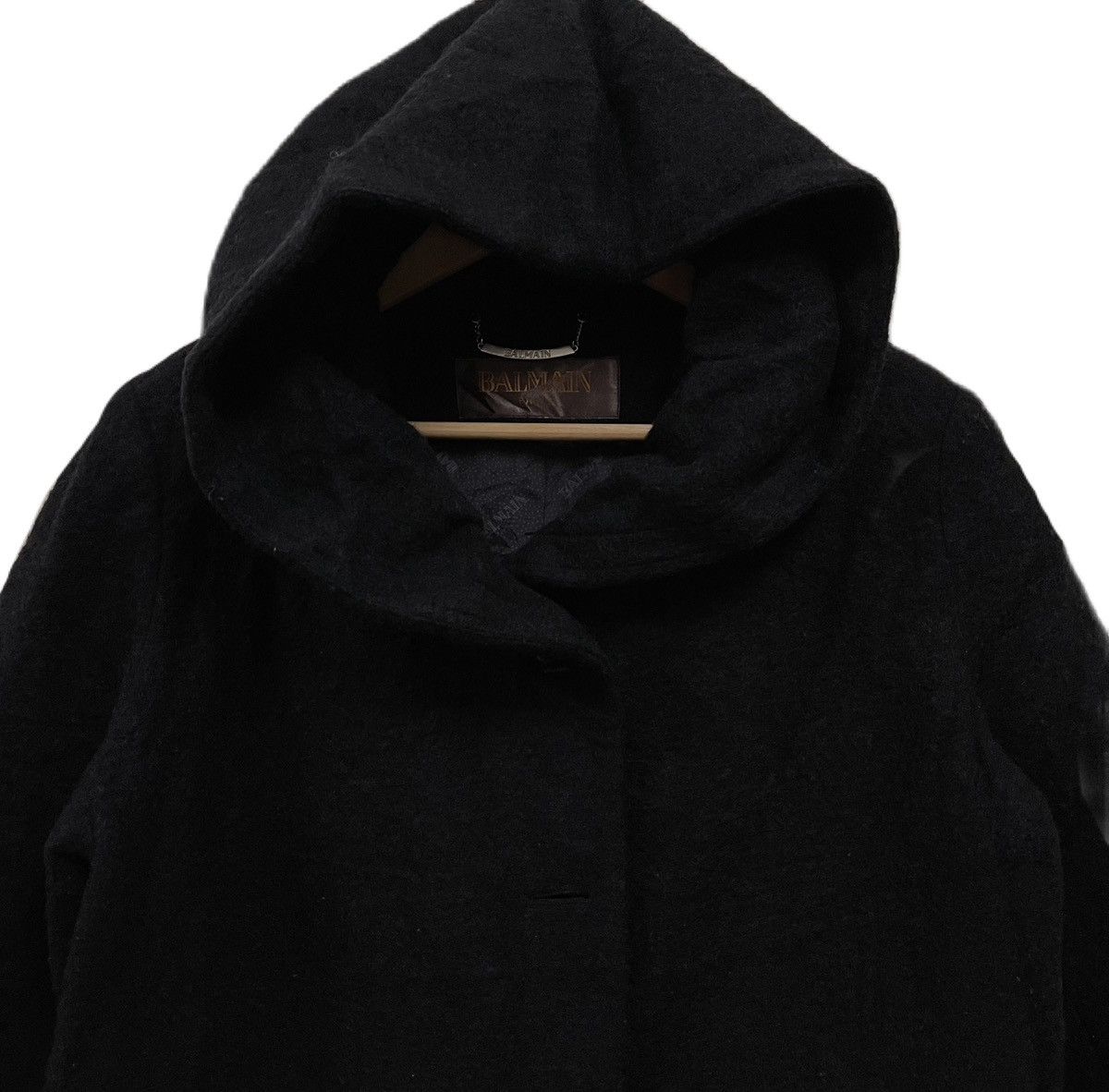 Balmain Vintage Balmain Paris Hoodie Wool Coat Jacket Size US L / EU 52-54 / 3 - 3 Thumbnail
