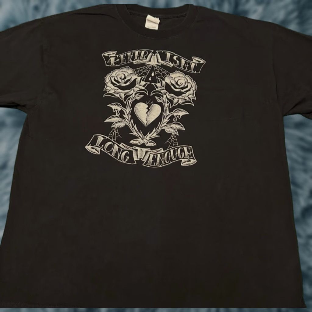 Forever 21 VINTAGE Y2K Broken Heart Tattoo Forever Isn’t Long New York Shirt XL Punk Grunge Shirt Mens XL Black Size US XL / EU 56 / 4 - 1 Thumbnail