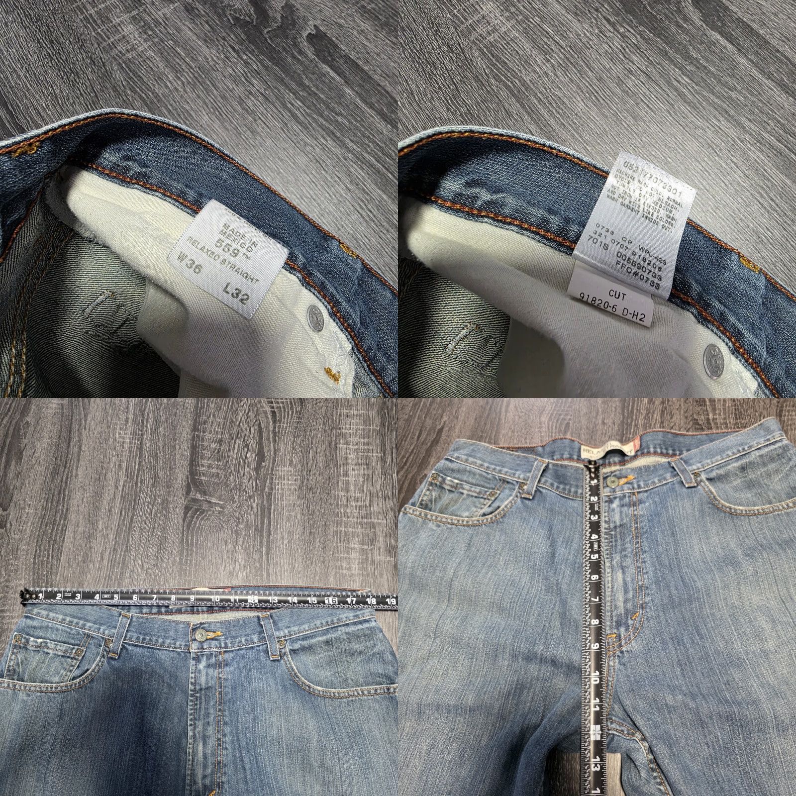 Levi's VINTAGE Levi's 559 Jeans Baggy Mens 36x32 Blue Distressed Grunge 90s Straight Denim Size US 36 / EU 52 - 8 Thumbnail