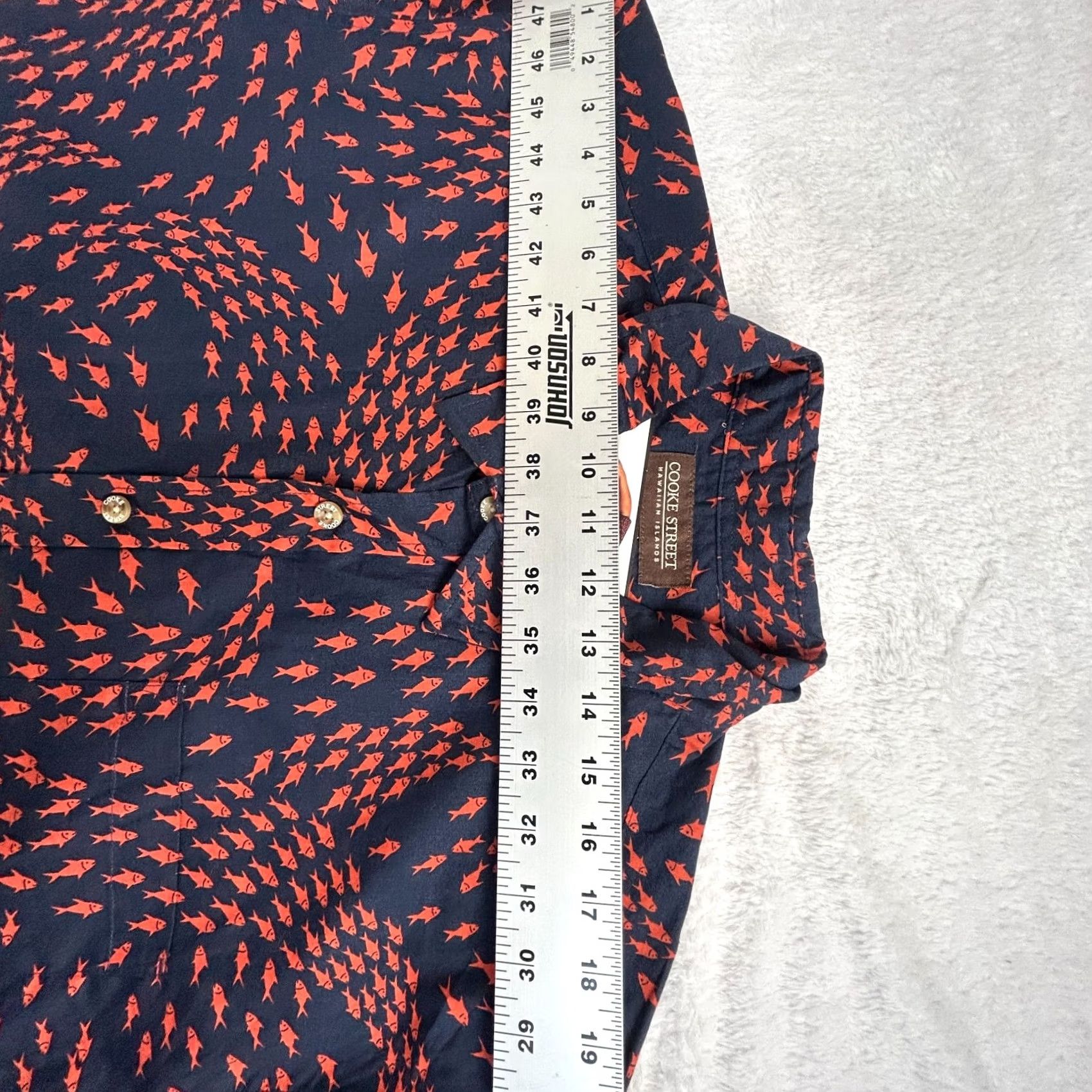 Vintage Cooke Street Men's Button Down Hawaiian Shirt Cotton Fish Print Blue XL NWT Size US XL / EU 56 / 4 - 5 Thumbnail