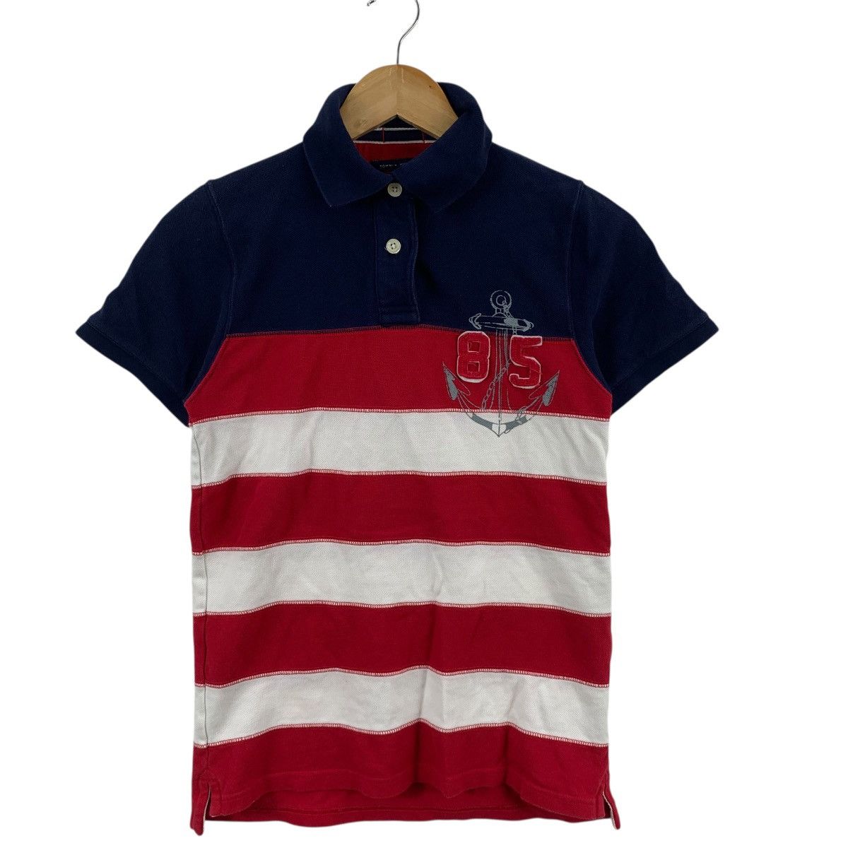 Tommy Hilfiger Vintage TOMMY HILFIGER Marine Crew Polo Tee Shirt Top Collar Size L / US 10 / IT 46 - 4 Thumbnail