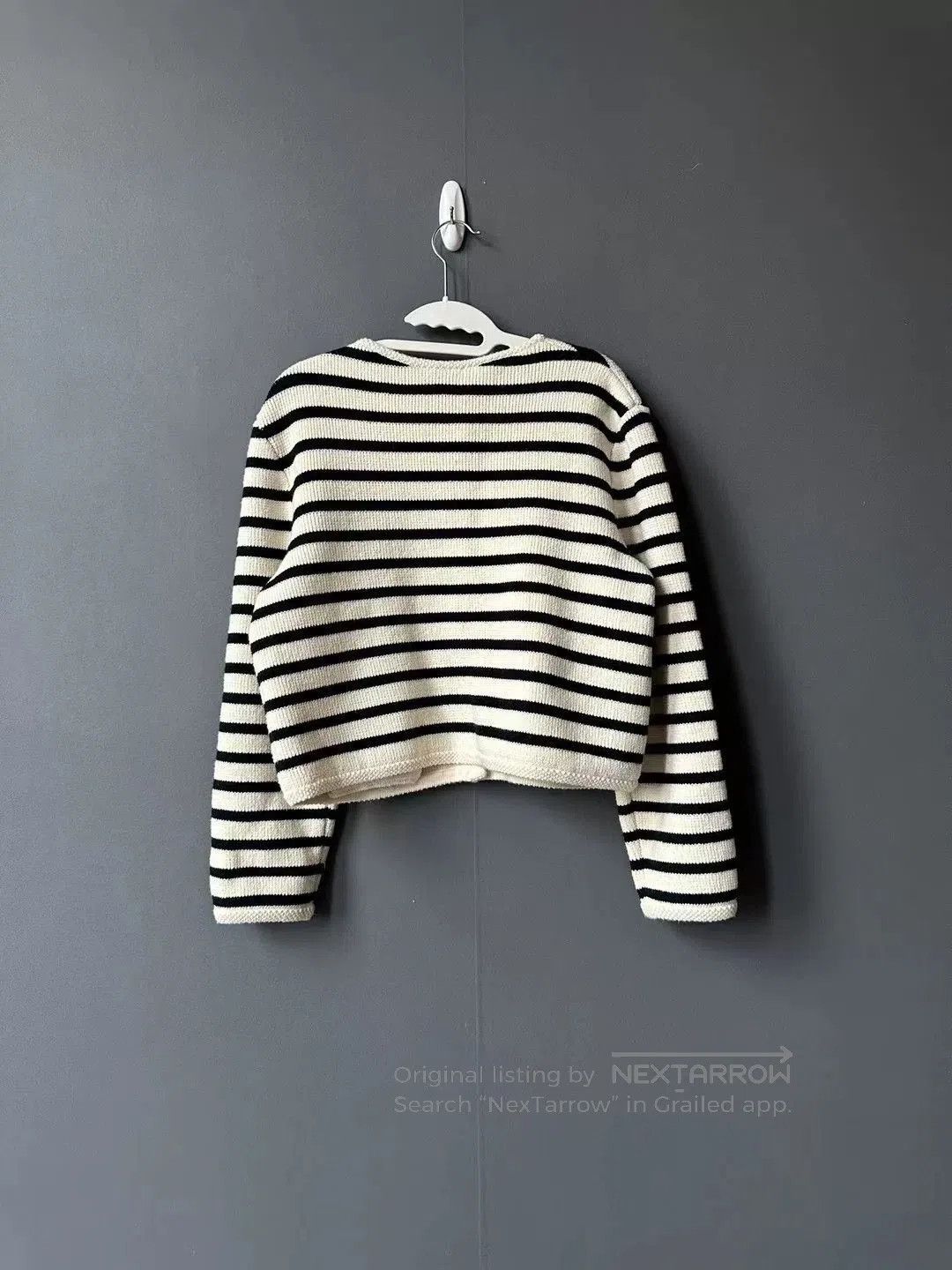 Celine celine black and white striped wool coat. Size M / US 6-8 / IT 42-44 - 2 Thumbnail