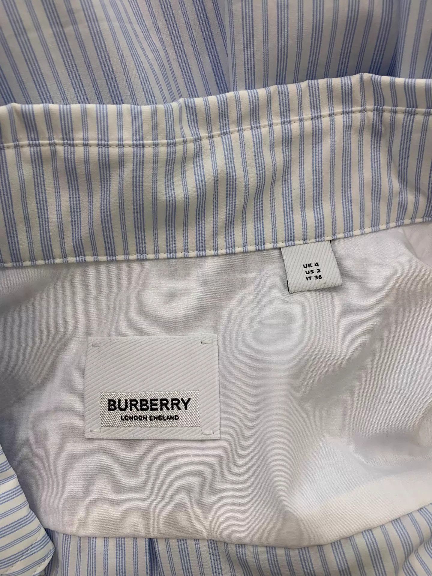 Burberry Burberry Blue Letter Stripe Print Shirt Size XS / US 0-2 / IT 36-38 - 4 Thumbnail