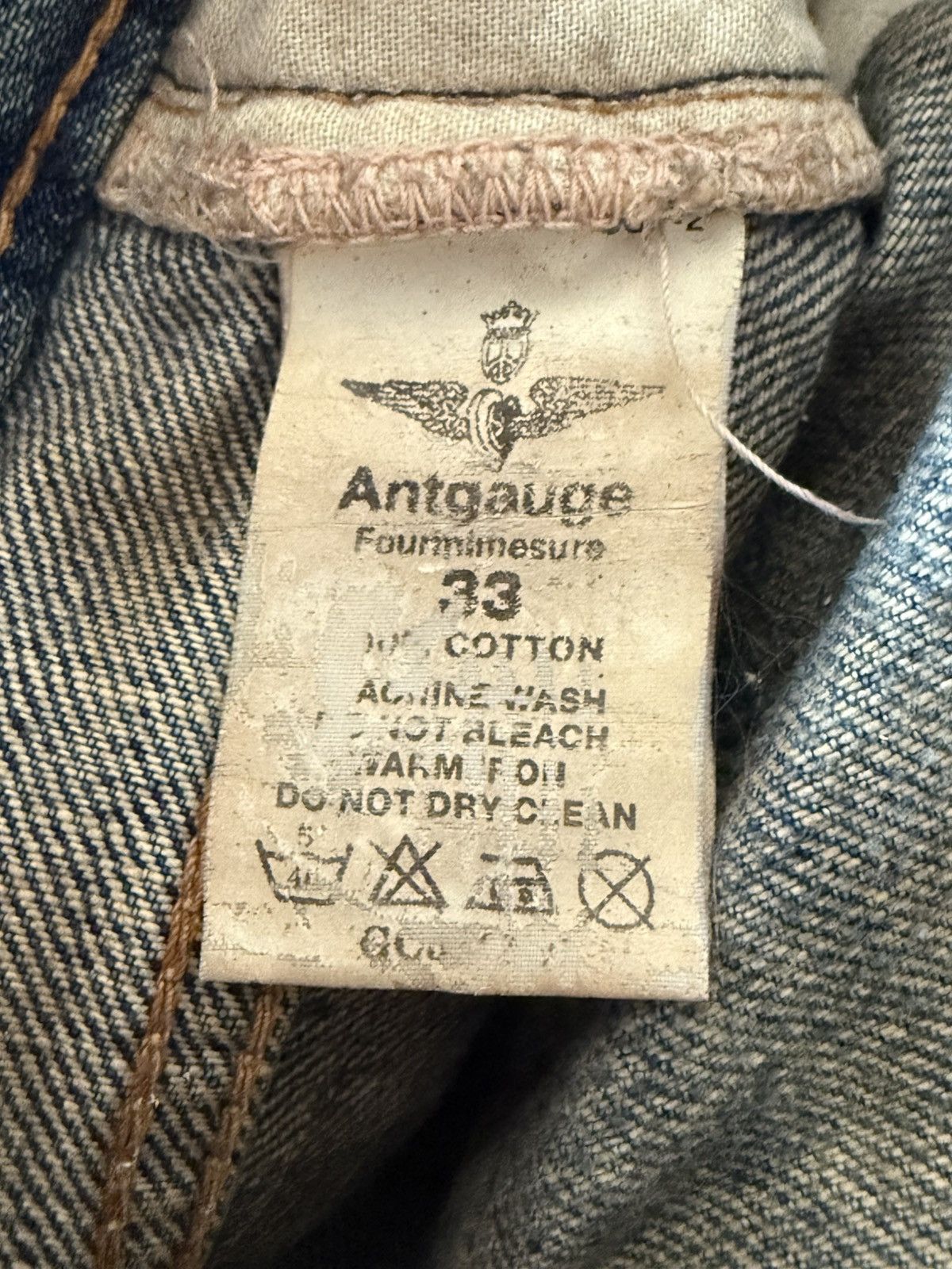 Le Grande Bleu (L.G.B.) Antgauge Japan Asymmetrical Cut & Sew Mud Wash Jeans Size US 32 / EU 48 - 18 Thumbnail