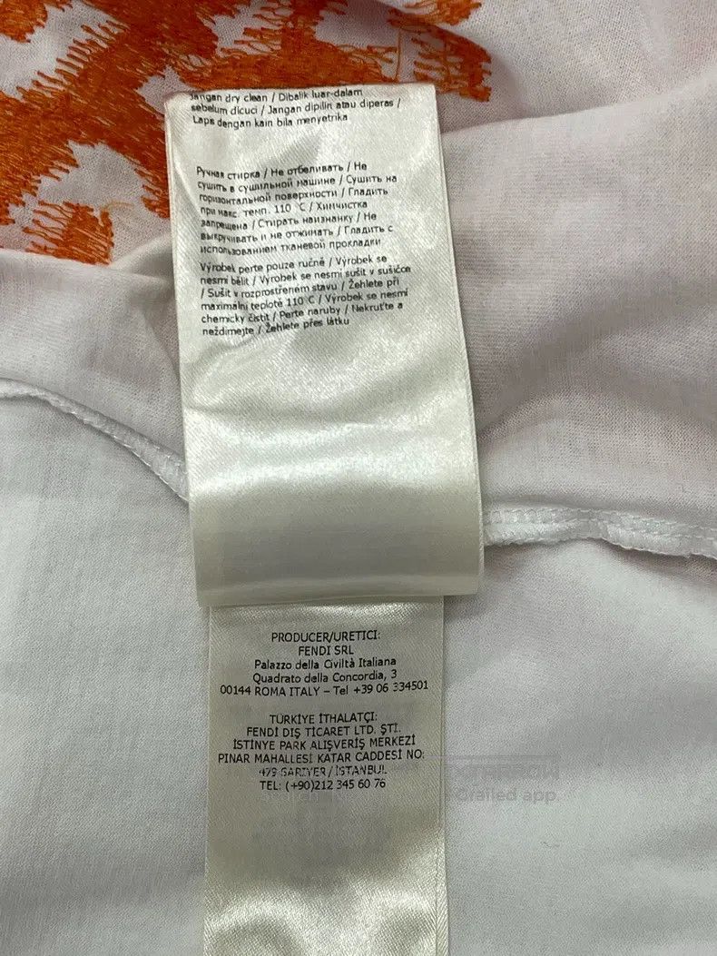 Fendi Fendi White and Orange Old Logo Letter Short Sleeve, Unise Size US XL / EU 56 / 4 - 7 Thumbnail