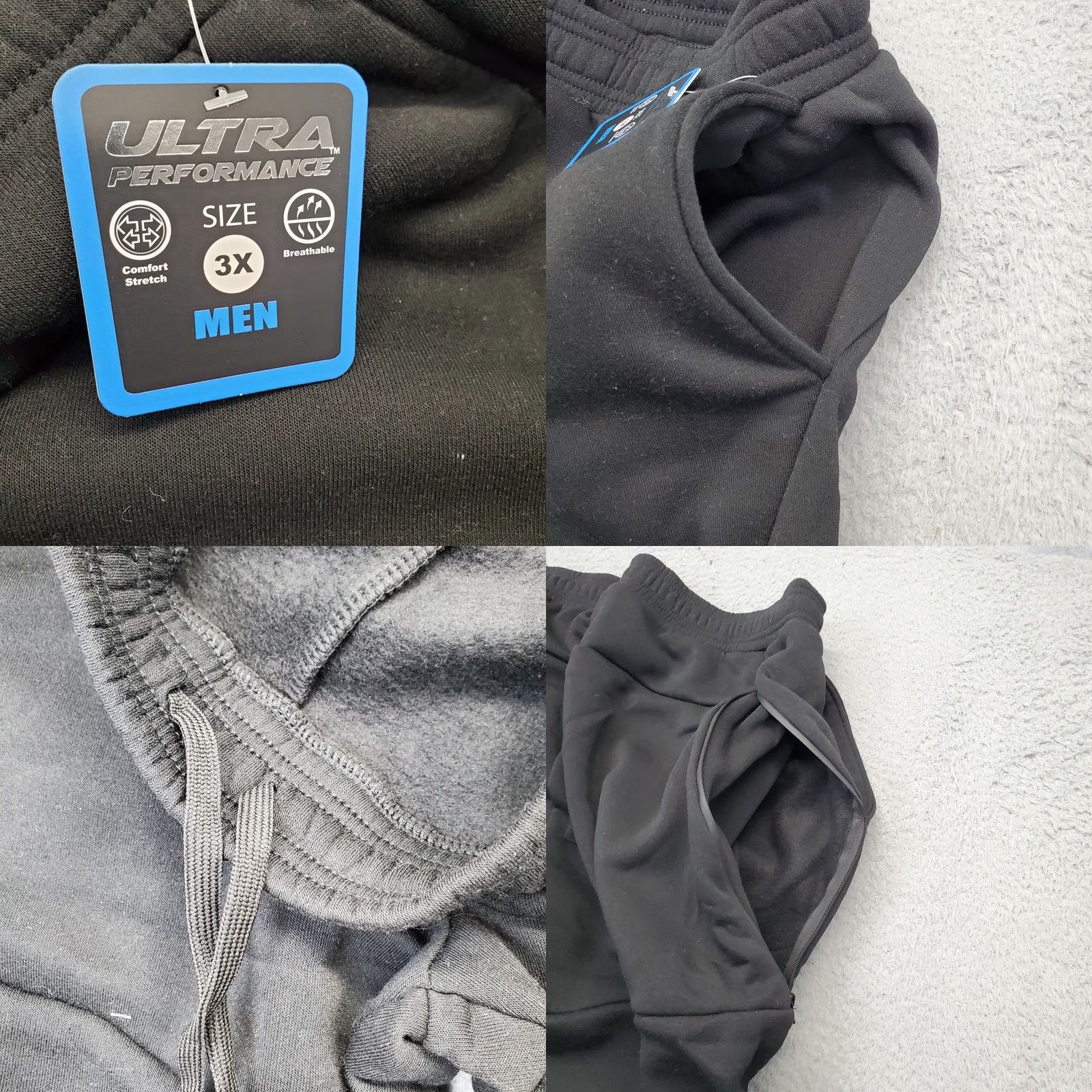 Vintage VINTAGE? (No) Ultra Performance Sweatpants Men 3X Black Tech Fleece Comfort Drawstring Pants Mens Black Sweatpants 3X Ultra Performance Denim? Size US 39 - 8 Thumbnail