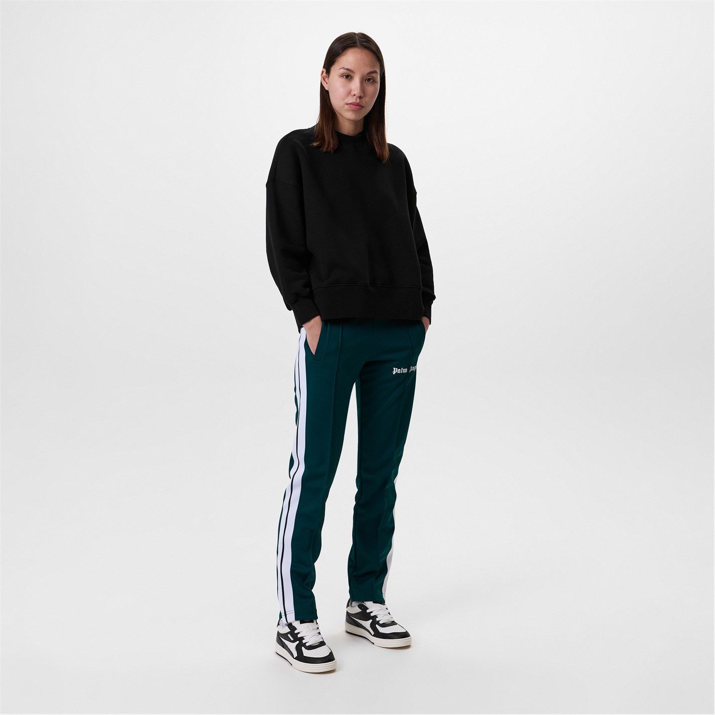 Palm Angels o1g2r1mq0325 Classic Curved Logo Crew Neck Sweater in Black Size XXS / US 00 / IT 34 - 5 Thumbnail