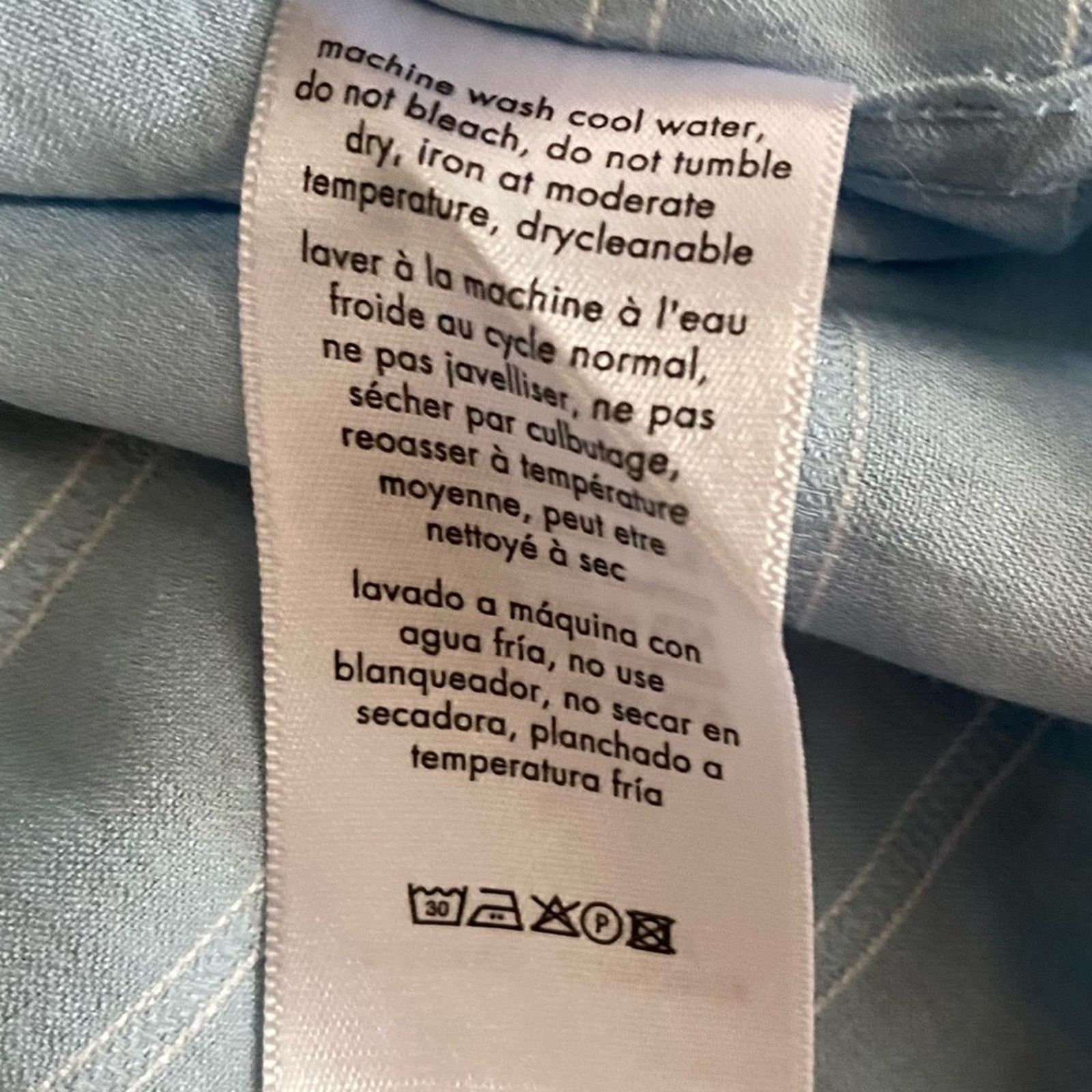 Onia ONIA Mens $189 Light Blue Mandarin Collar Shirt LG EUC Size US L / EU 52-54 / 3 - 7 Thumbnail