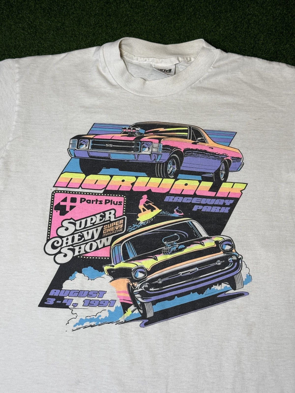 Anvil × Vintage Vintage 90s Super Chevy Show Magazine Norwalk Park T Shirt Size US M / EU 48-50 / 2 - 2 Thumbnail