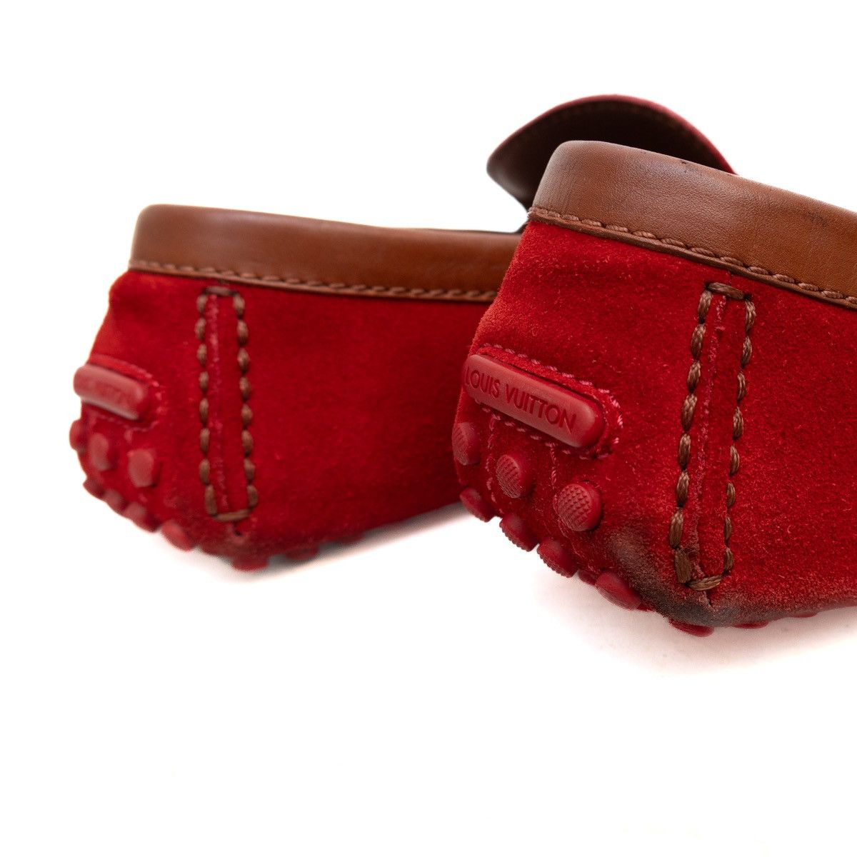 Louis Vuitton Louis Vuitton Red Suede Monte Carlo Moccasin SZ: US 10.5 Size US 10.5 / EU 43-44 - 9 Thumbnail