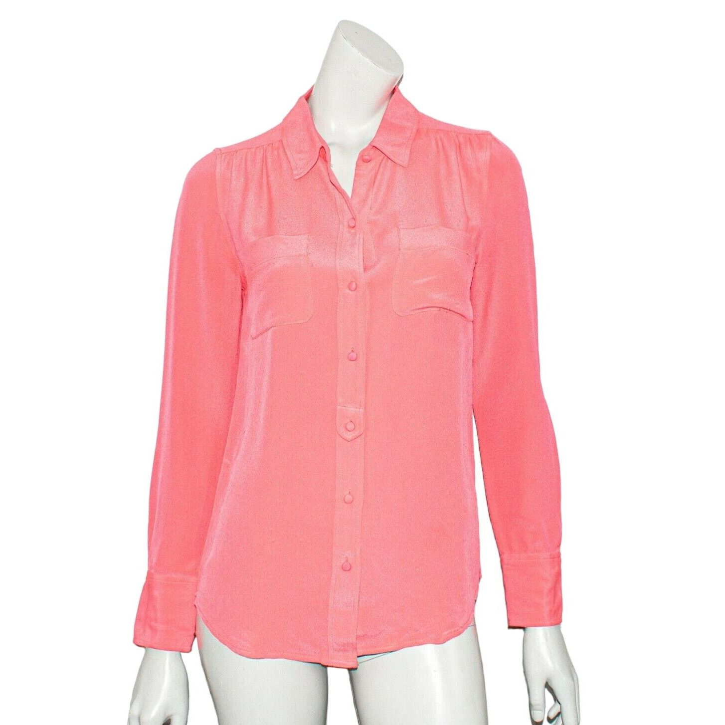 J.Crew J.Crew Collection Silk Coral Button Down Blouse Size 4 Size S / US 4 / IT 40 - 2 Thumbnail