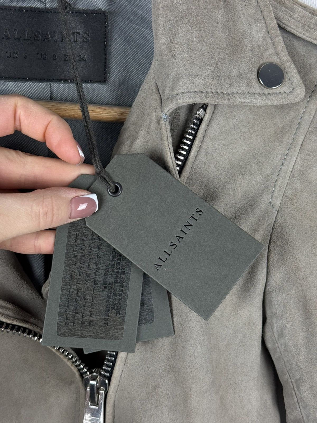 Allsaints Allsaints Suede Balfern Biker Ladies Belted Jacket Size XS / US 0-2 / IT 36-38 - 15 Thumbnail