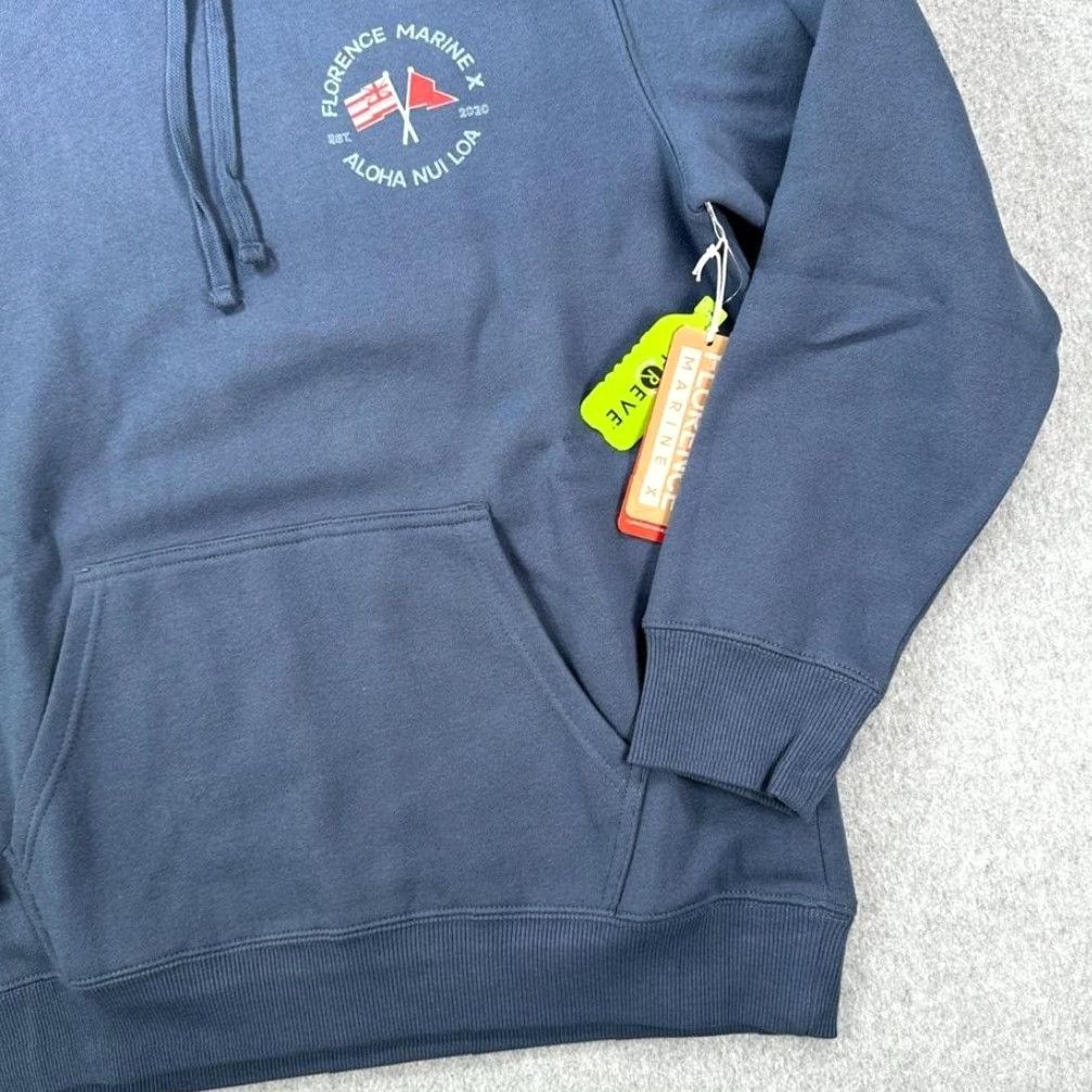 Vintage Florence Florence Marine X Nui Loa Hoodie Slate Blue Organic Cotton Mens Small Surf Outdoors Hoodie Mens Small Slate Blue Size US S / EU 44-46 / 1 - 4 Thumbnail